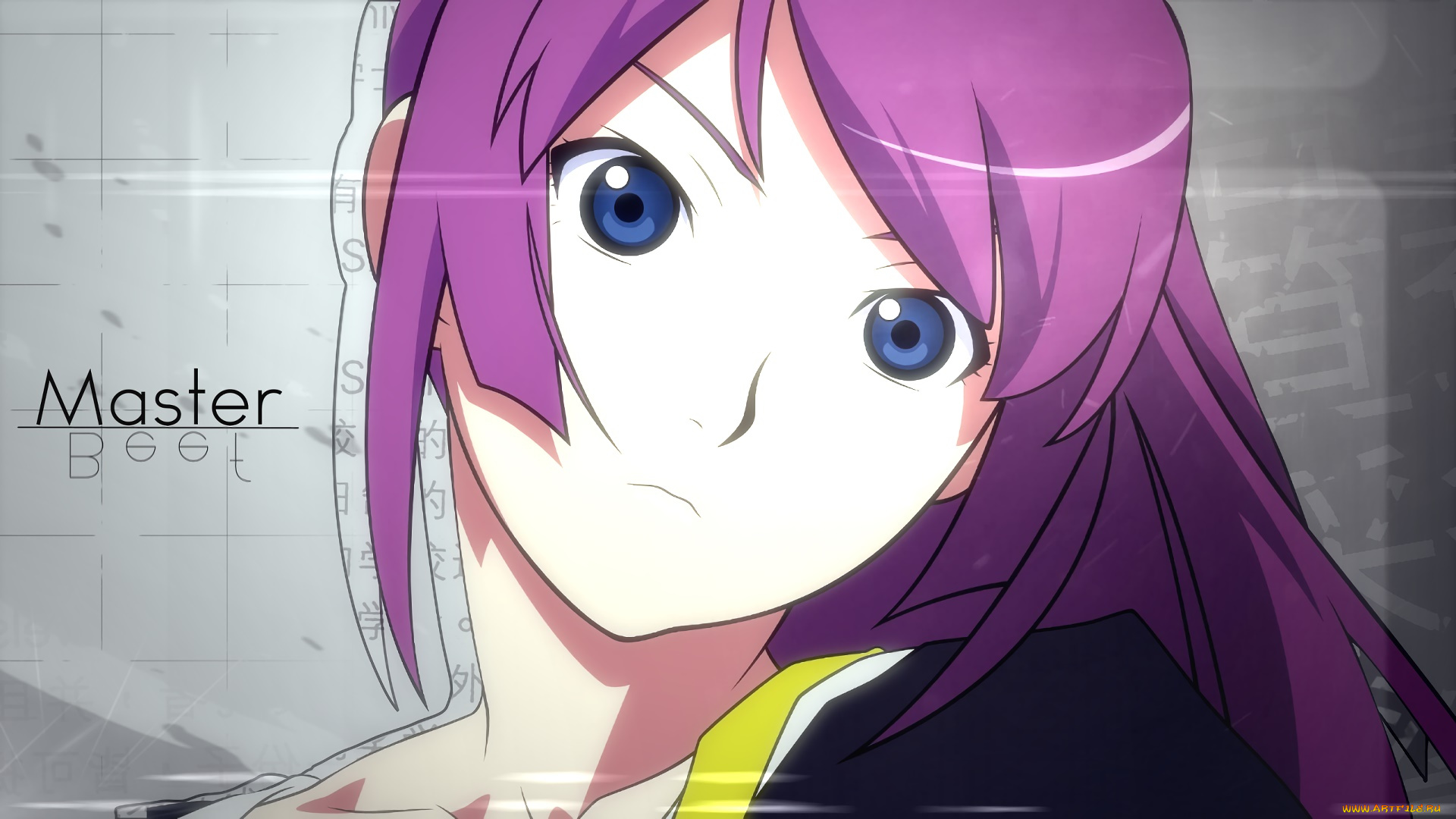 аниме, bakemonogatari, взгляд, фон, девушка