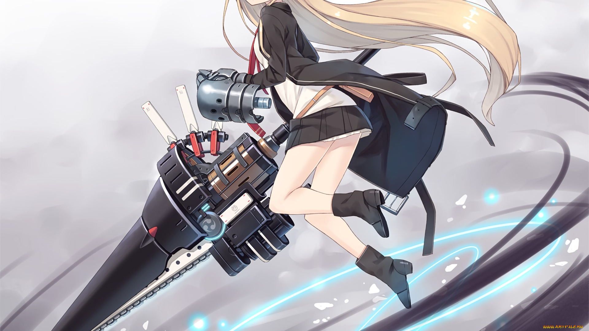 аниме, оружие, , техника, , технологии, фон, взгляд, девушка