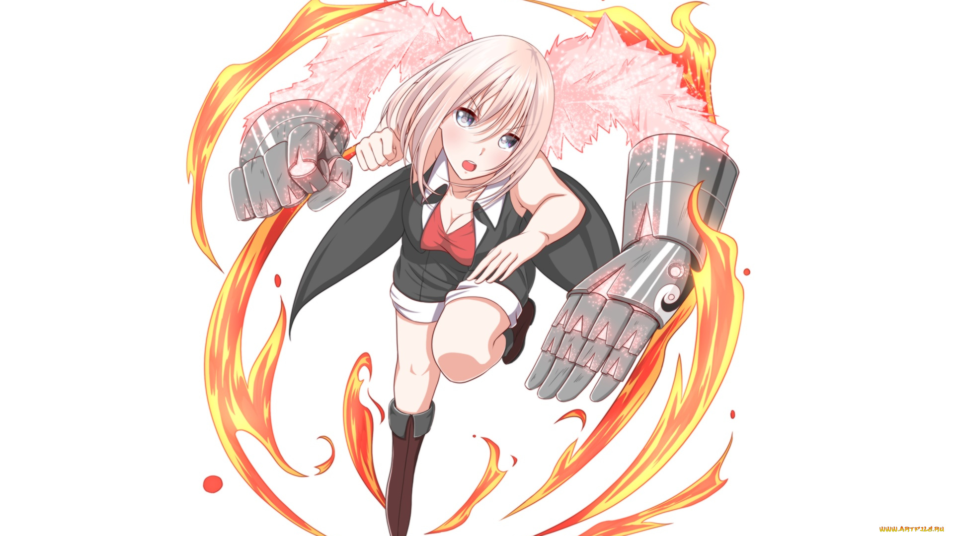 аниме, оружие, , техника, , технологии, фон, взгляд, девушка