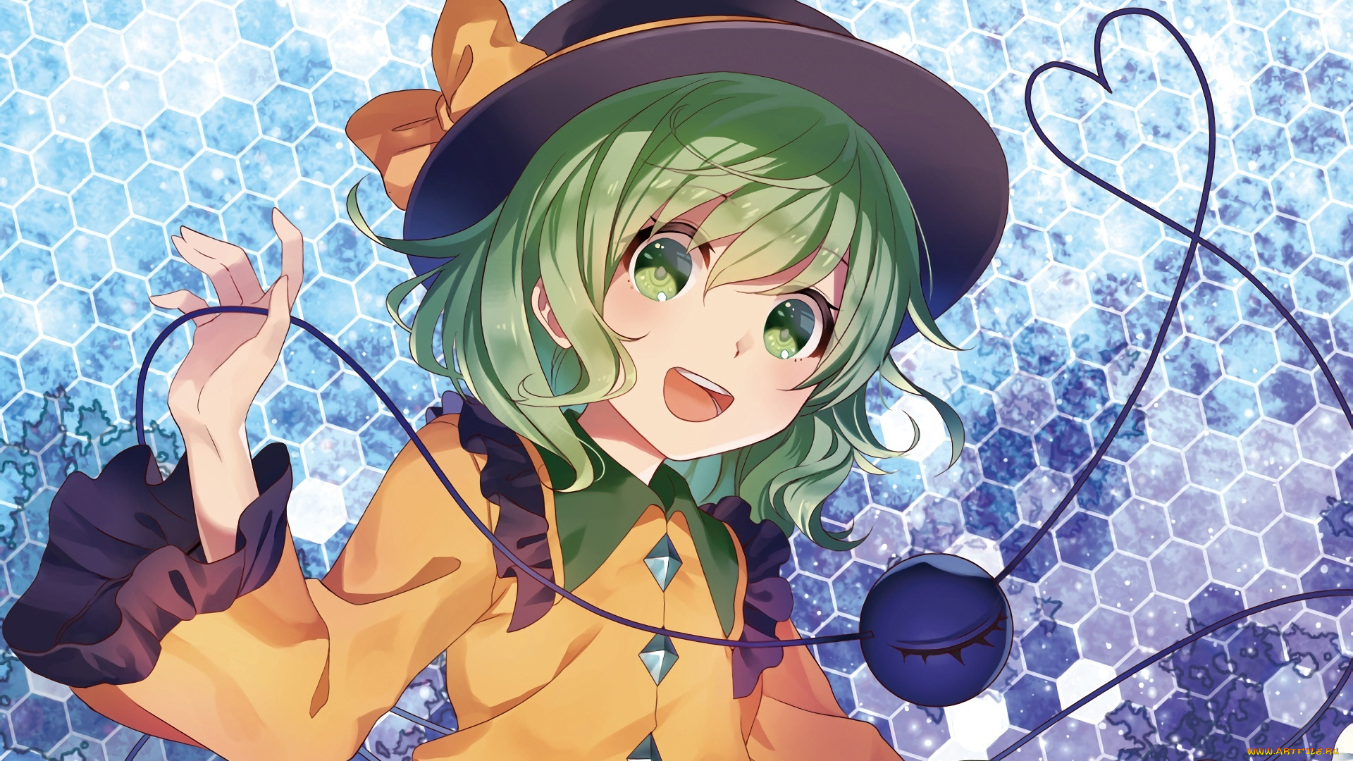 аниме, touhou, девушка, фон, взгляд