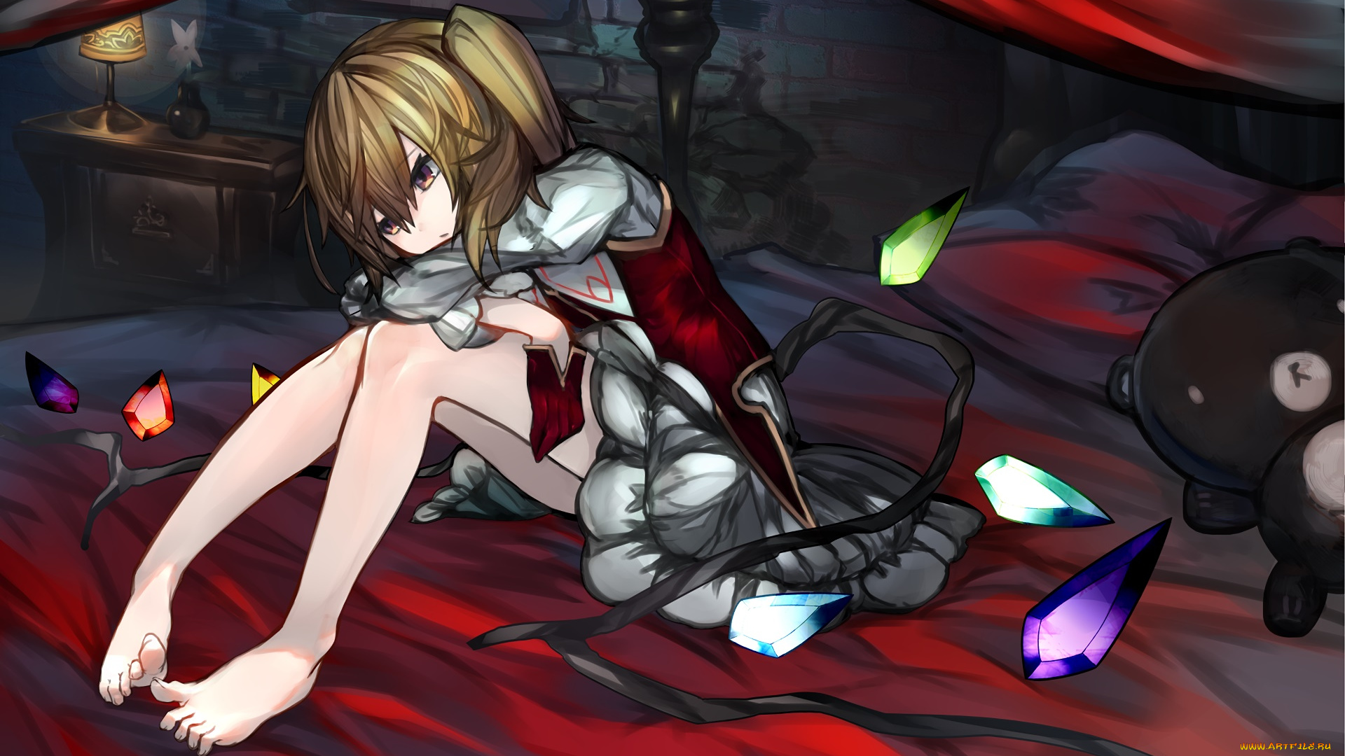 аниме, touhou, фон, взгляд, девушка