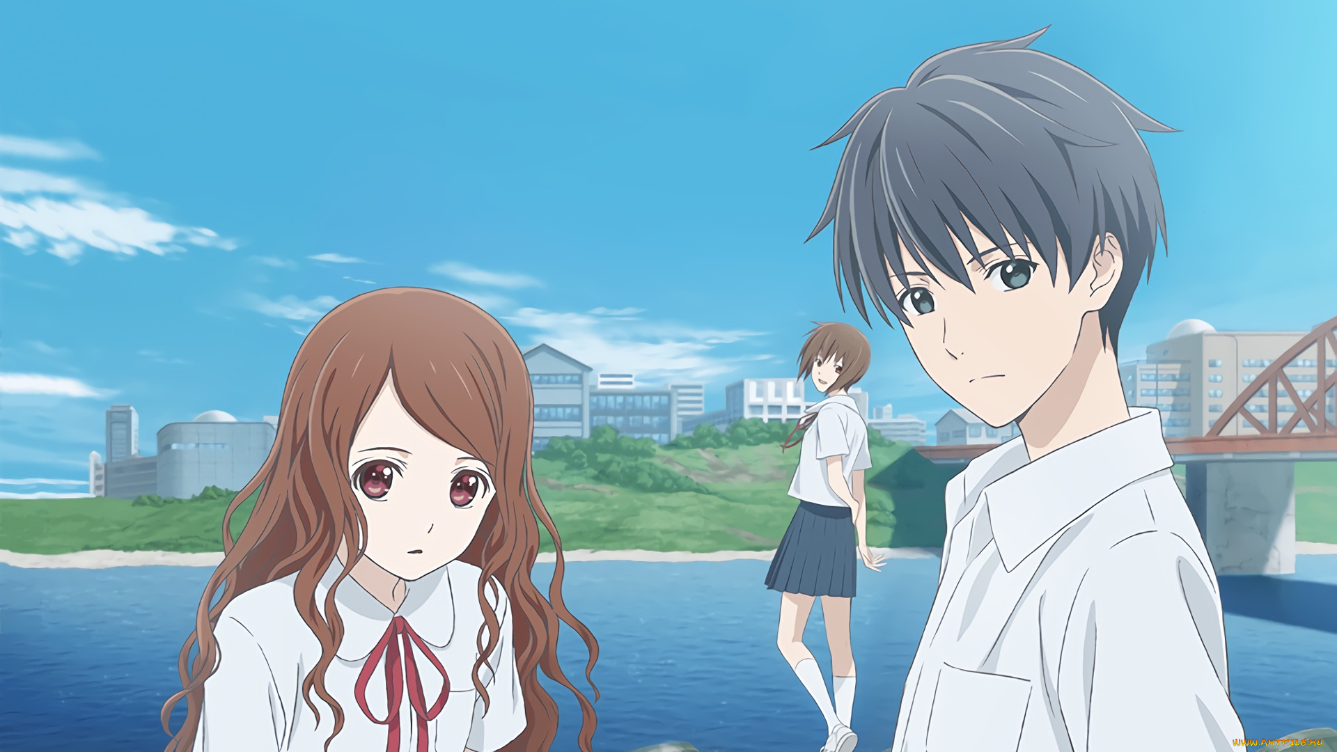 аниме, unknown, , другое, девушка, фон, взгляд