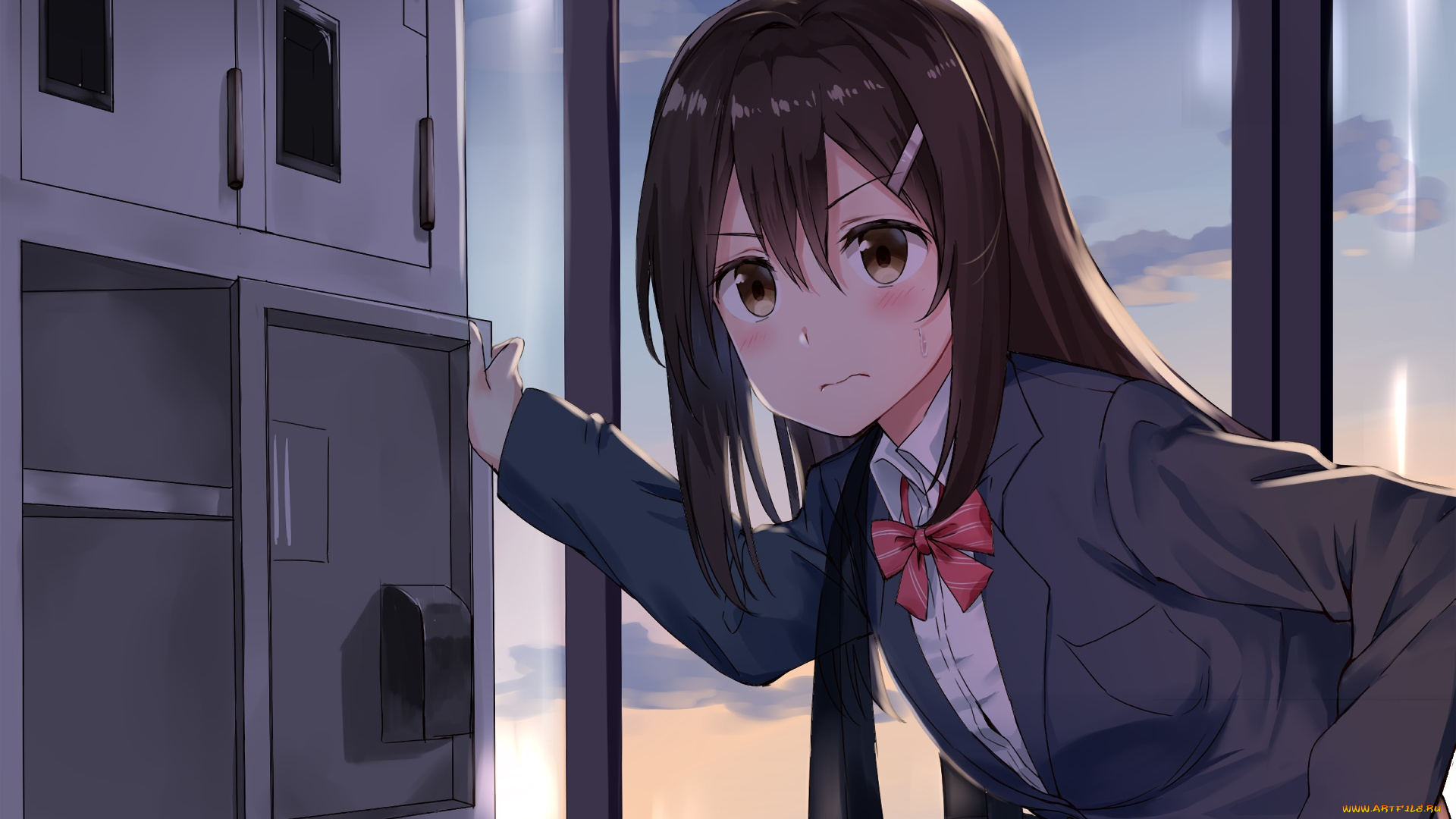 аниме, unknown, , другое, фон, взгляд, девушка