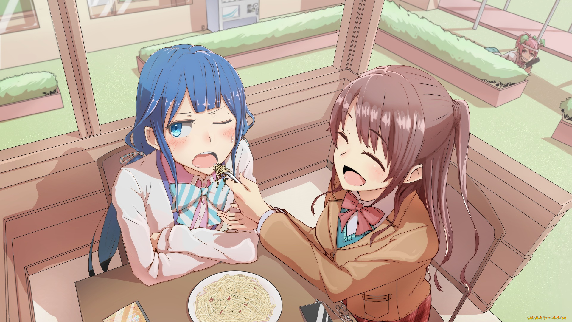 аниме, unknown, , другое, взгляд, девушки, фон