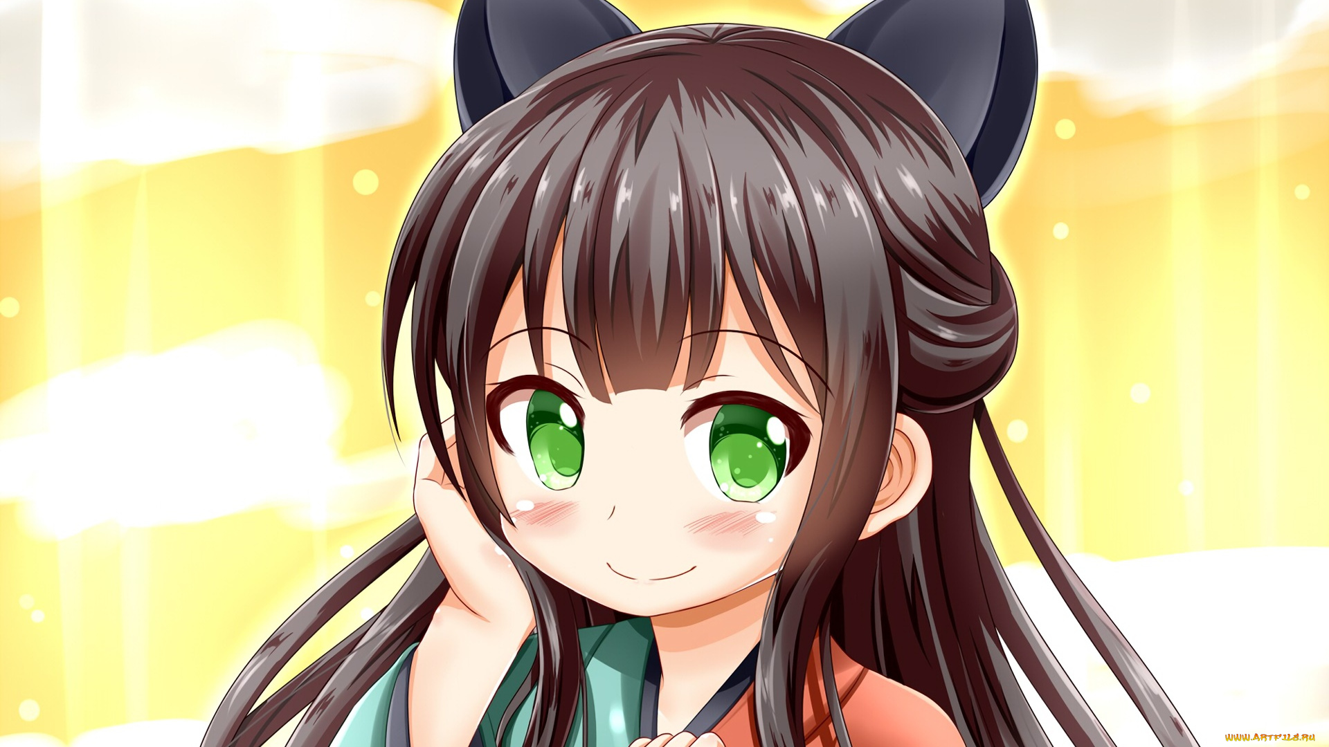 аниме, urara, meirochou, девушка, фон, взгляд