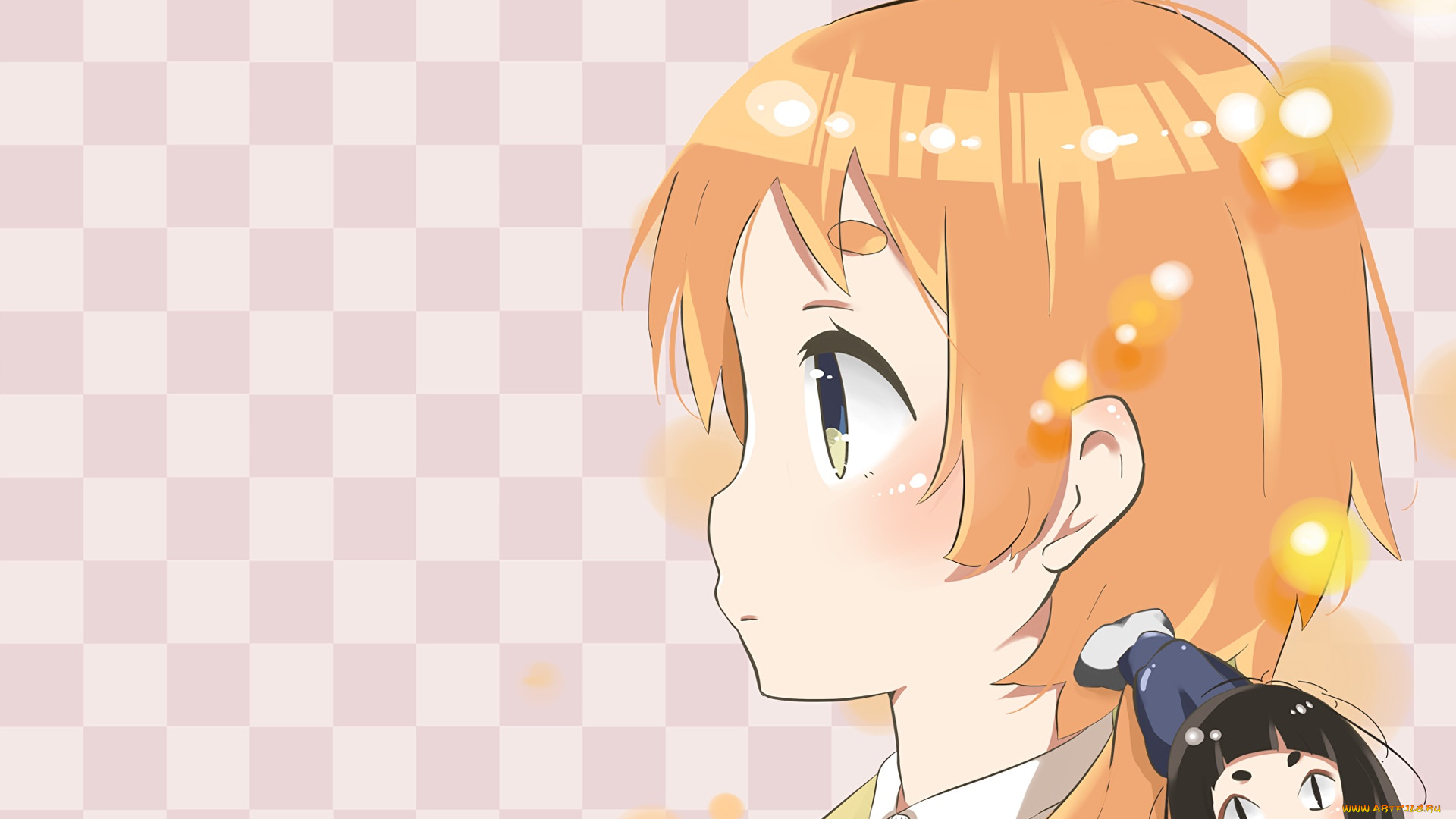 аниме, urara, meirochou, девушка, взгляд, фон