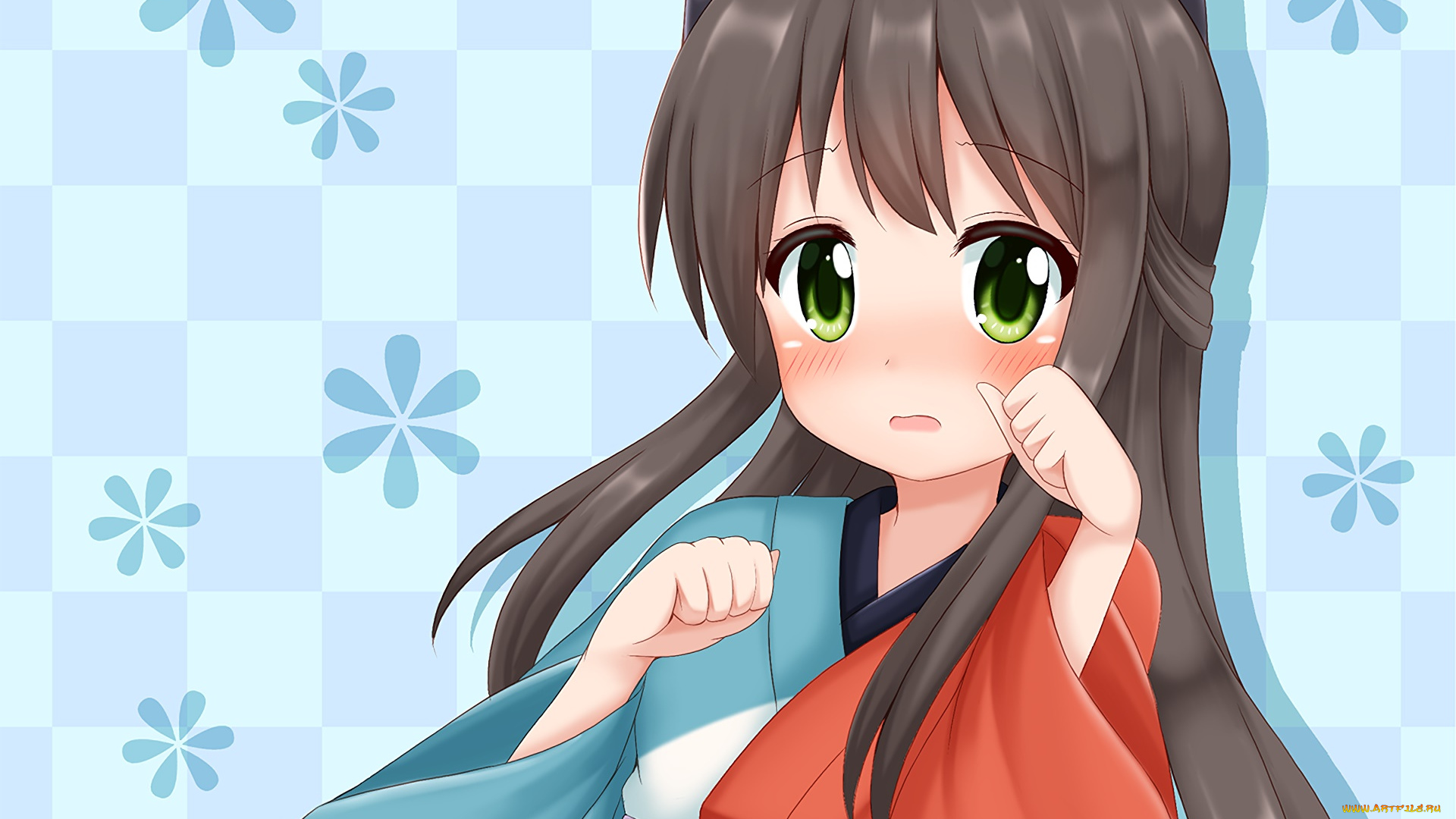 аниме, urara, meirochou, фон, взгляд, девушка