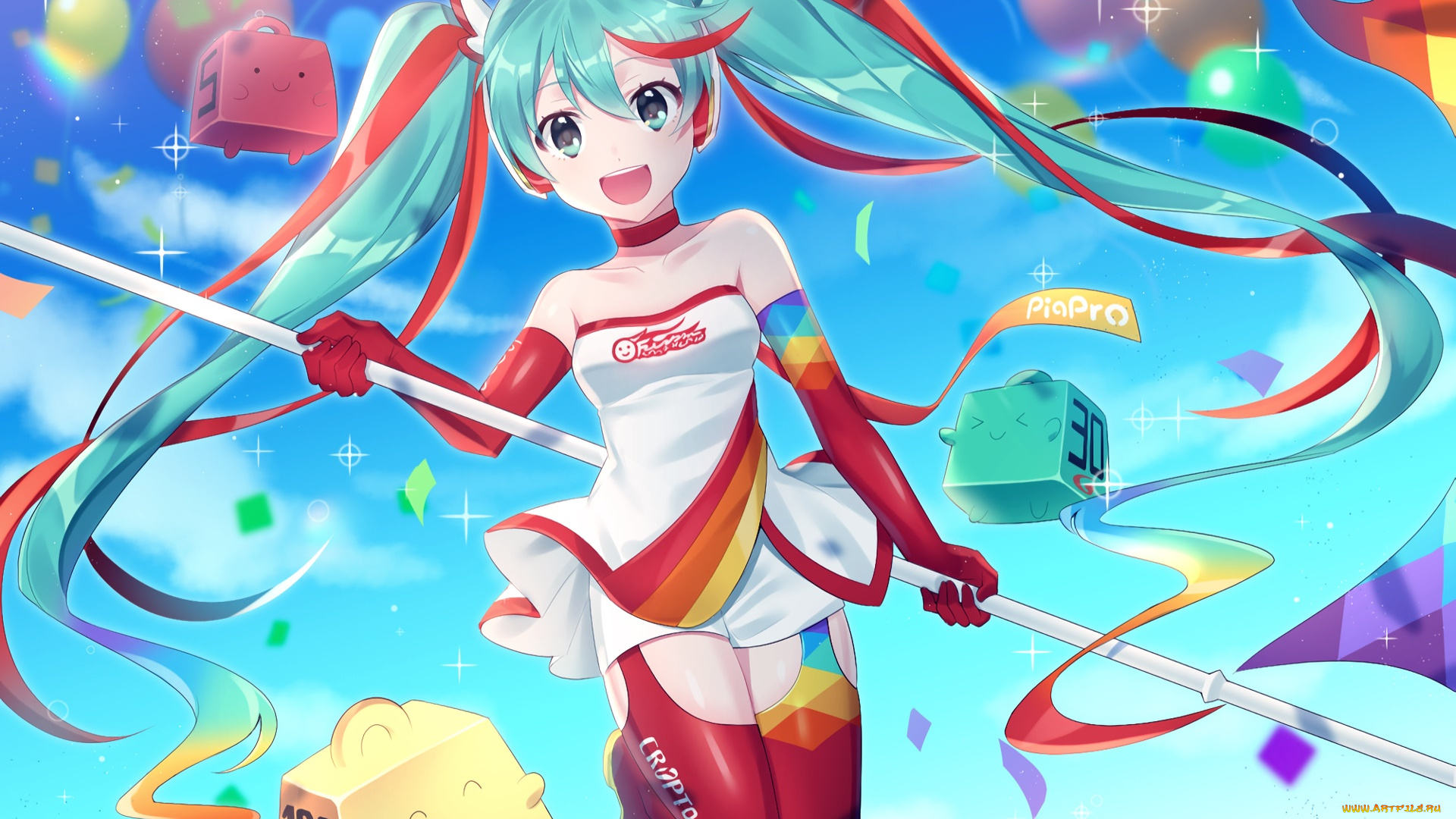 аниме, vocaloid, фон, взгляд, девушка