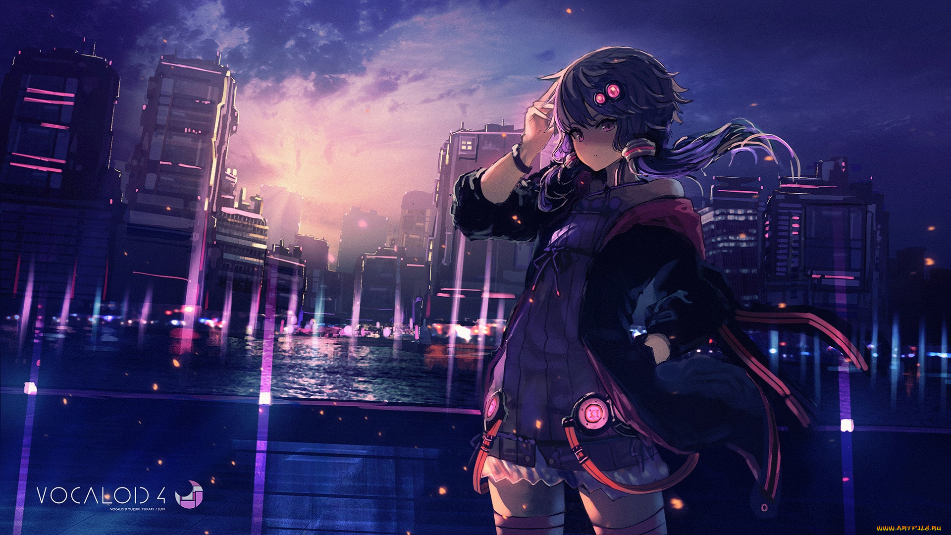 аниме, vocaloid, взгляд, фон, девушка