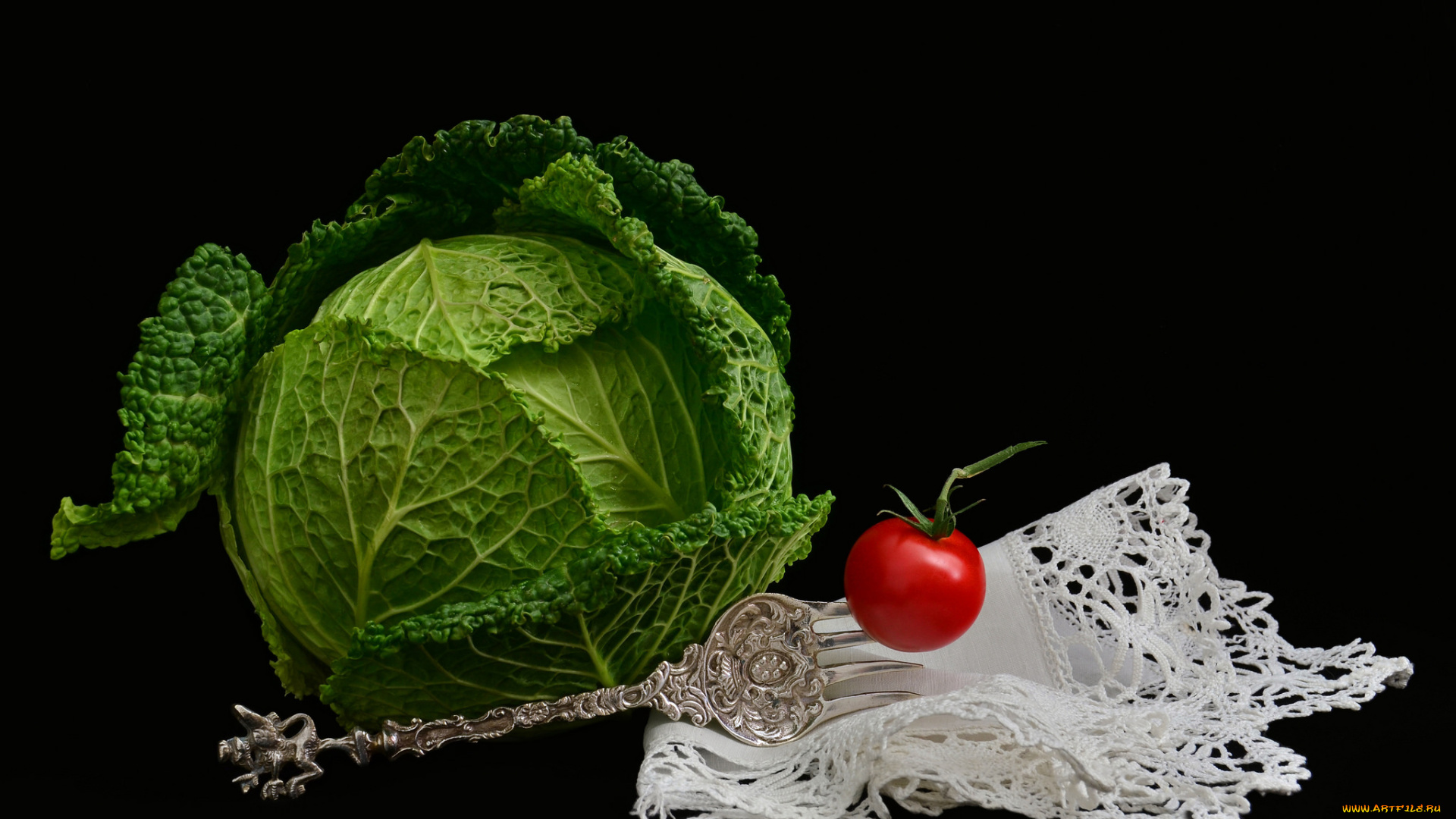 еда, овощи, кочан, помидорка