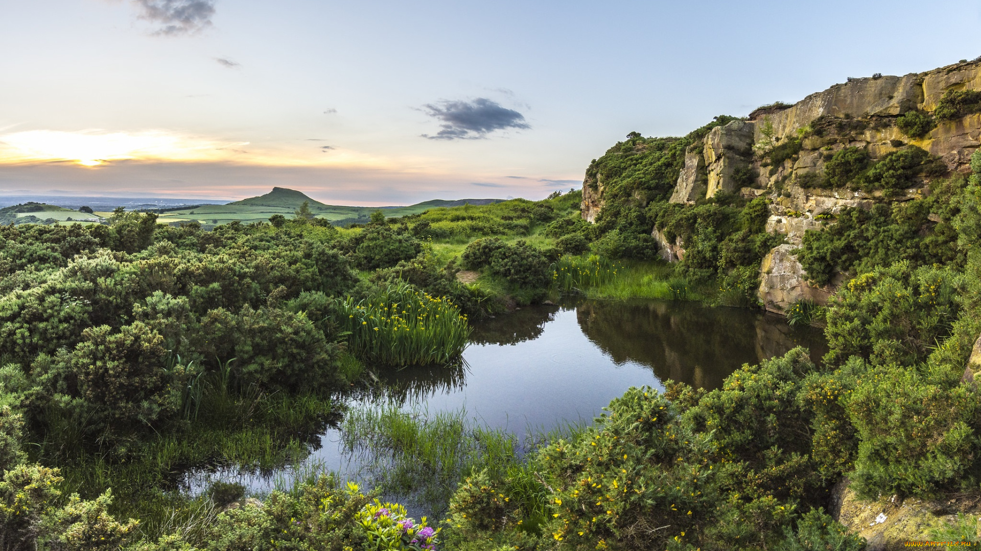 природа, реки, озера, рассвет