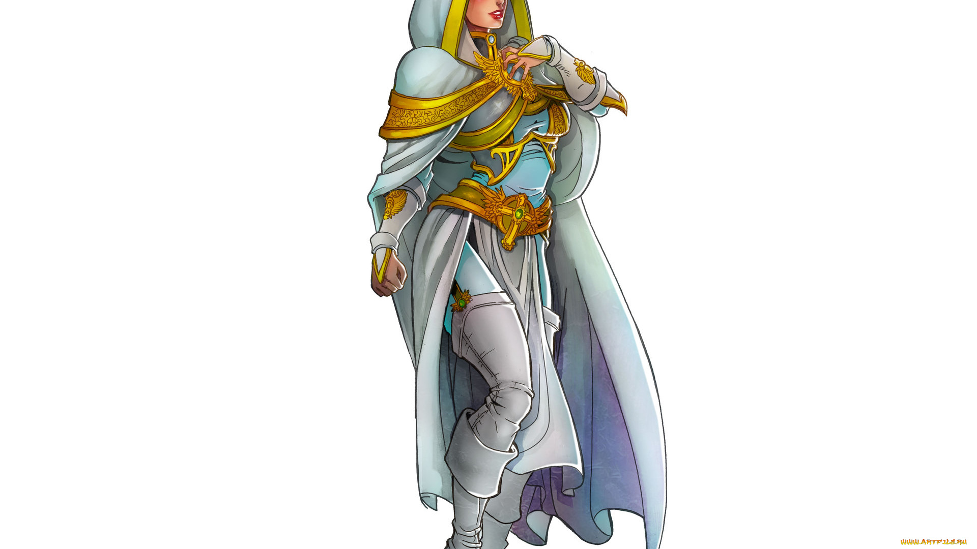 рисованное, комиксы, фон, униформа, девушка