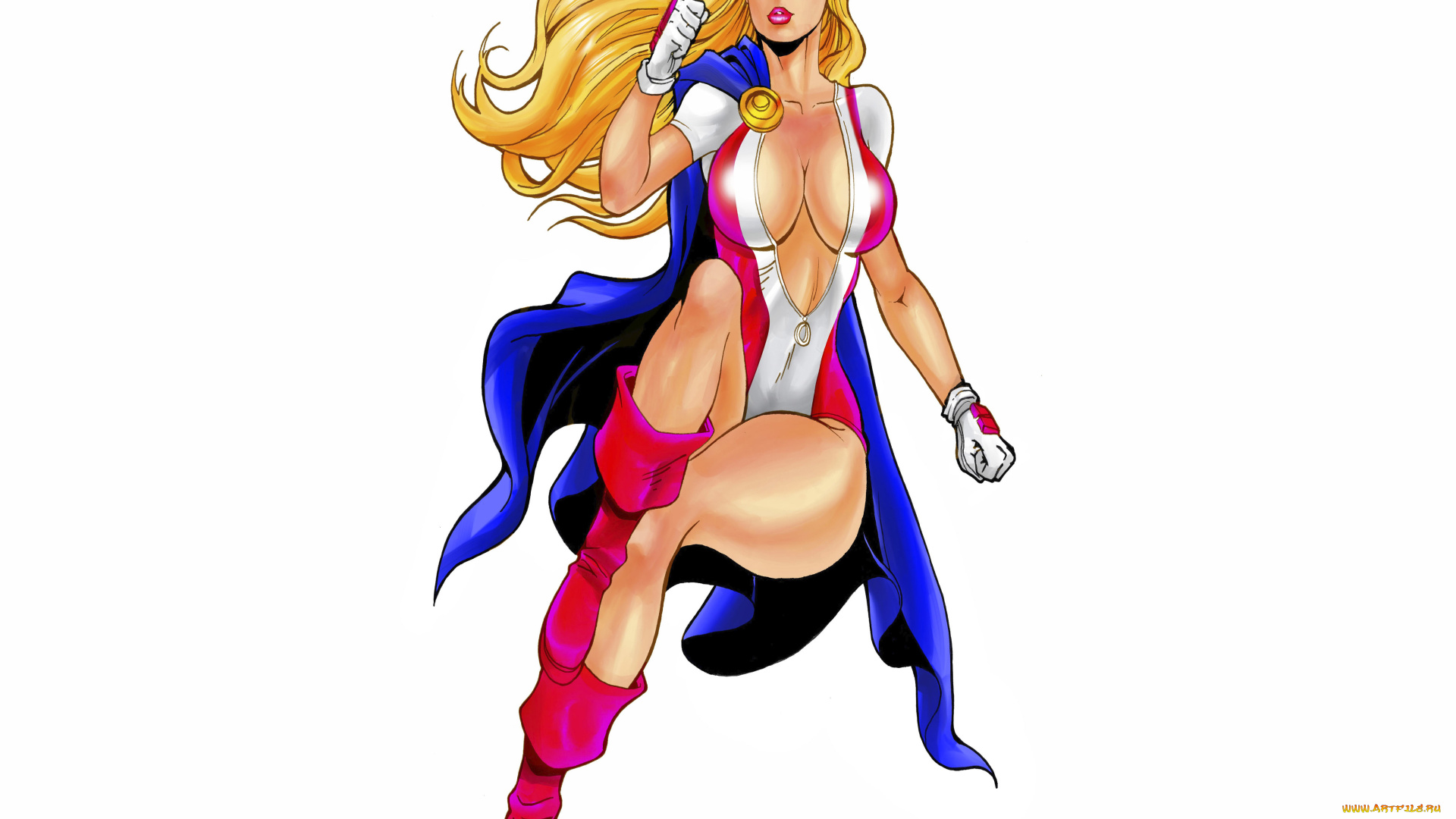 рисованное, комиксы, униформа, фон, девушка