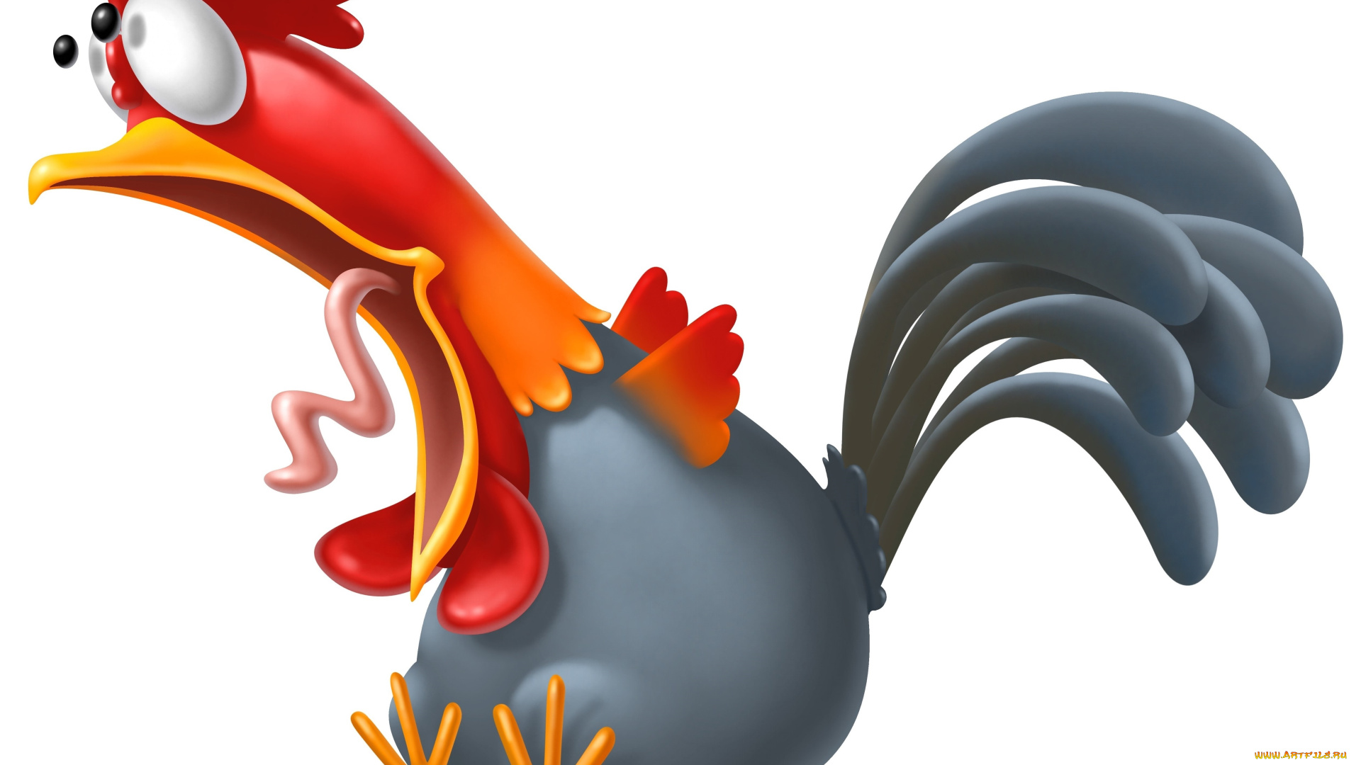 рисованное, минимализм, петух