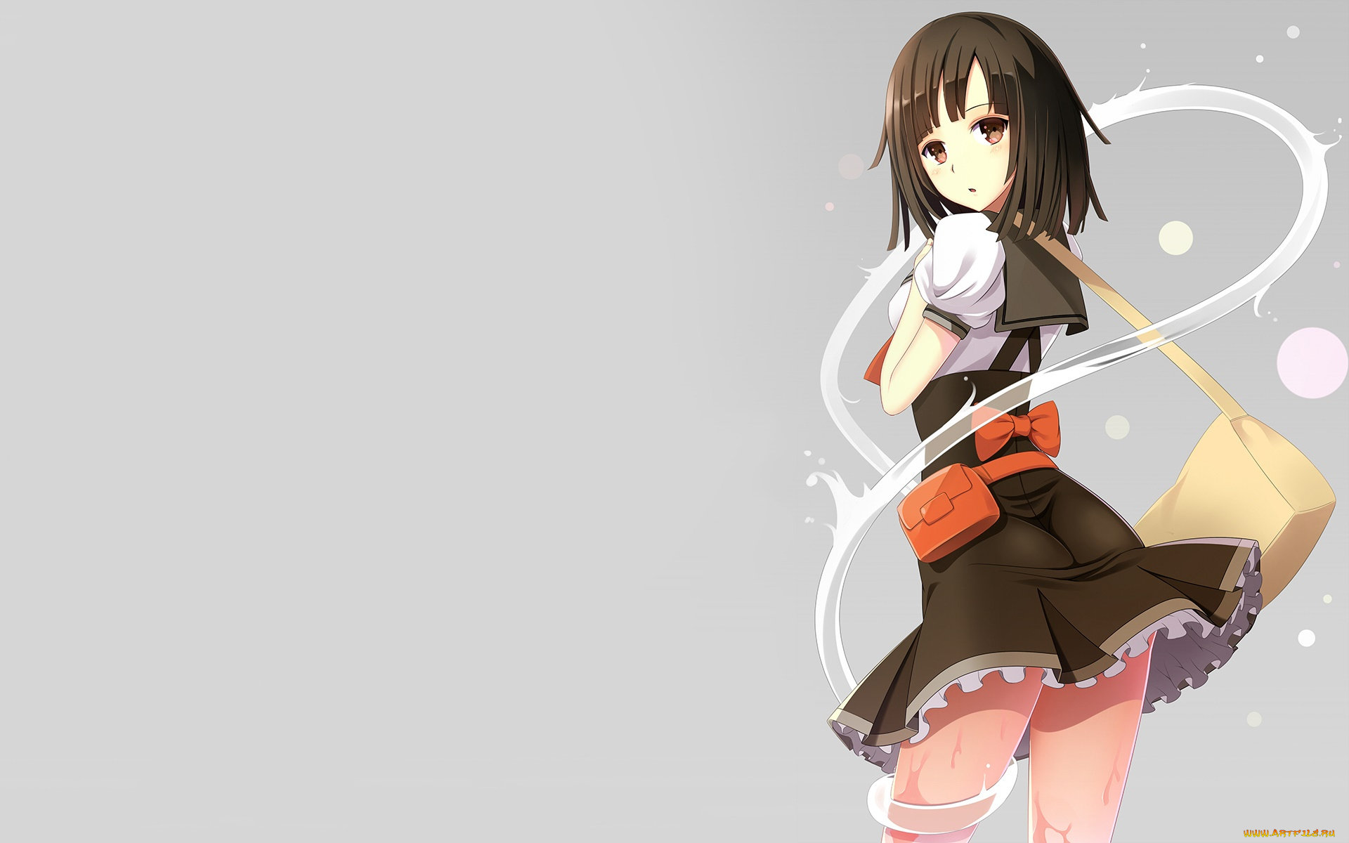 аниме, bakemonogatari, взгляд, девушка, фон