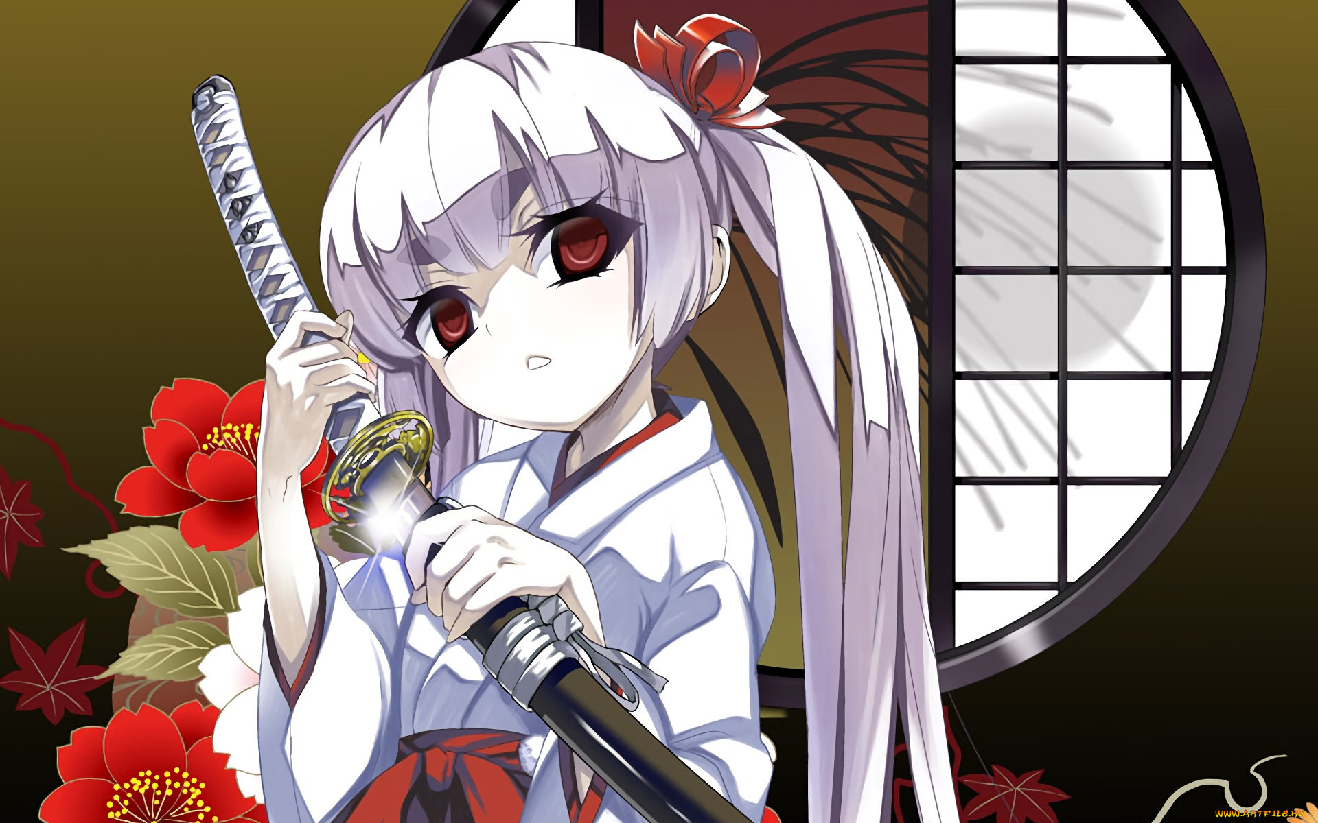 аниме, оружие, , техника, , технологии, девушка, фон, взгляд