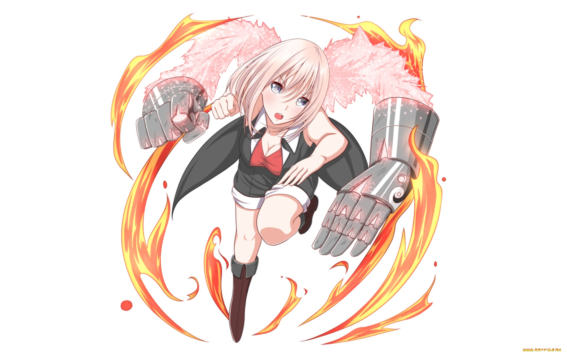 аниме, оружие, , техника, , технологии, фон, взгляд, девушка