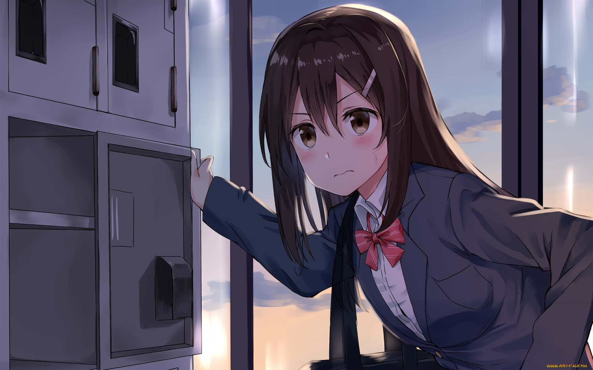 аниме, unknown, , другое, фон, взгляд, девушка