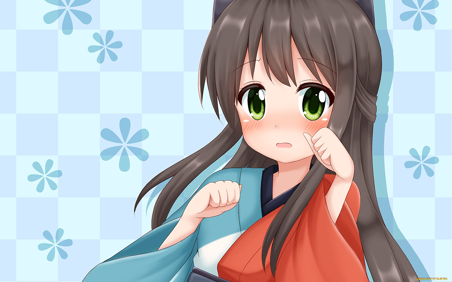 аниме, urara, meirochou, фон, взгляд, девушка