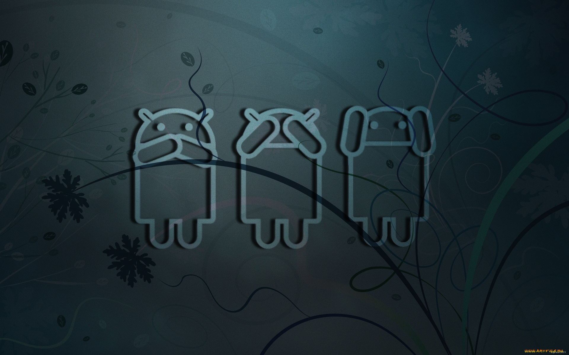 компьютеры, android, логотип, фон