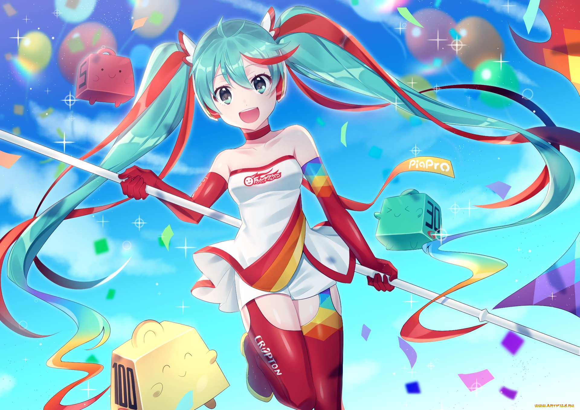 аниме, vocaloid, фон, взгляд, девушка