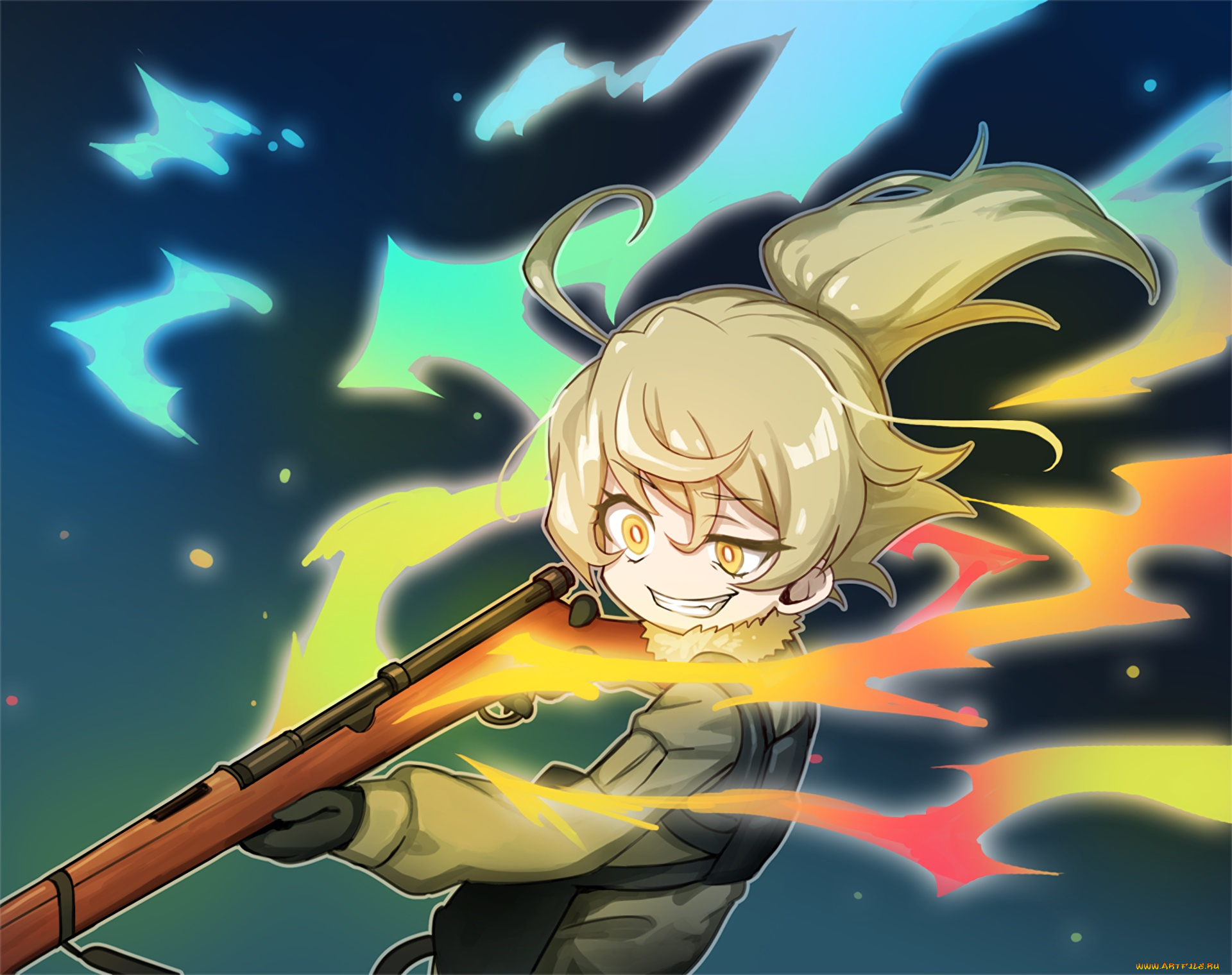 аниме, youjo, senki, фон, взгляд, девушка