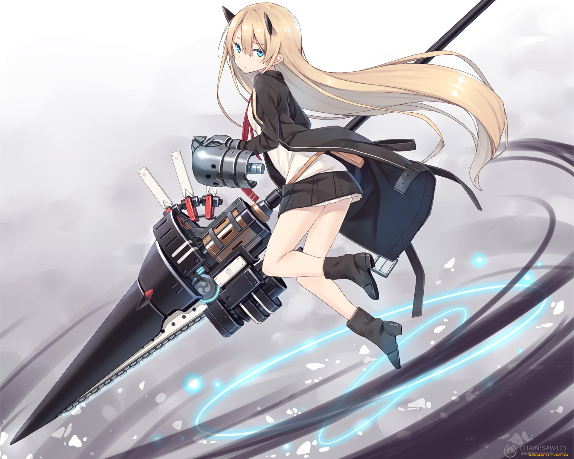 аниме, оружие, , техника, , технологии, фон, взгляд, девушка