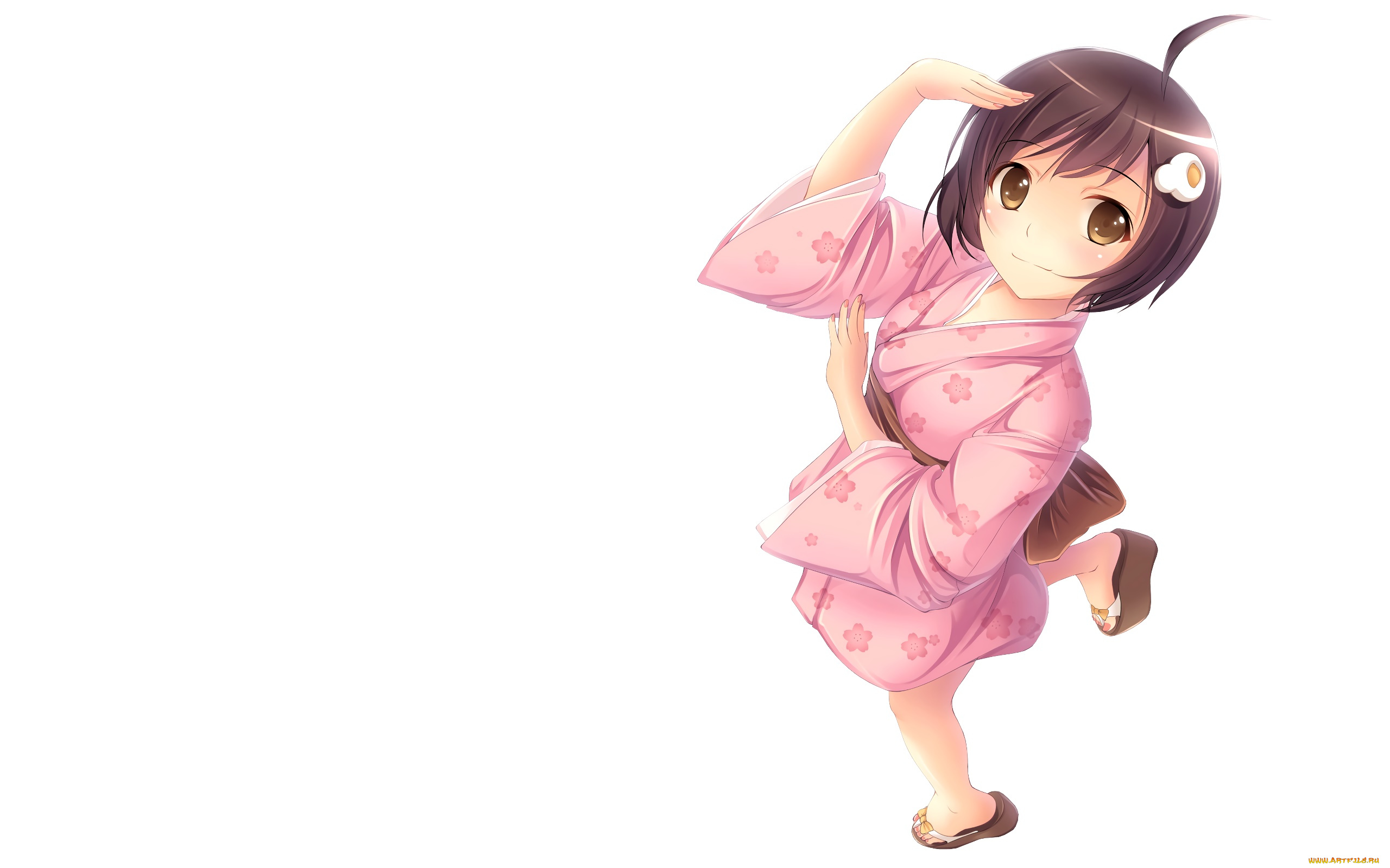 аниме, bakemonogatari, фон, взгляд, девушка