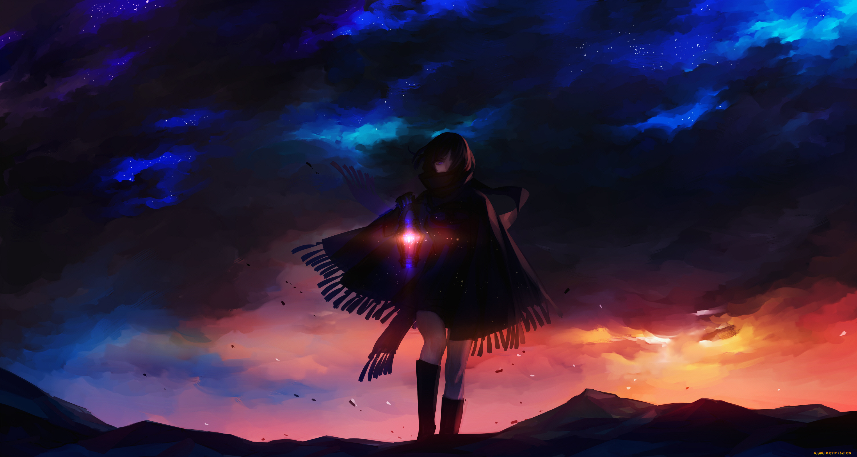 аниме, unknown, , другое, закат