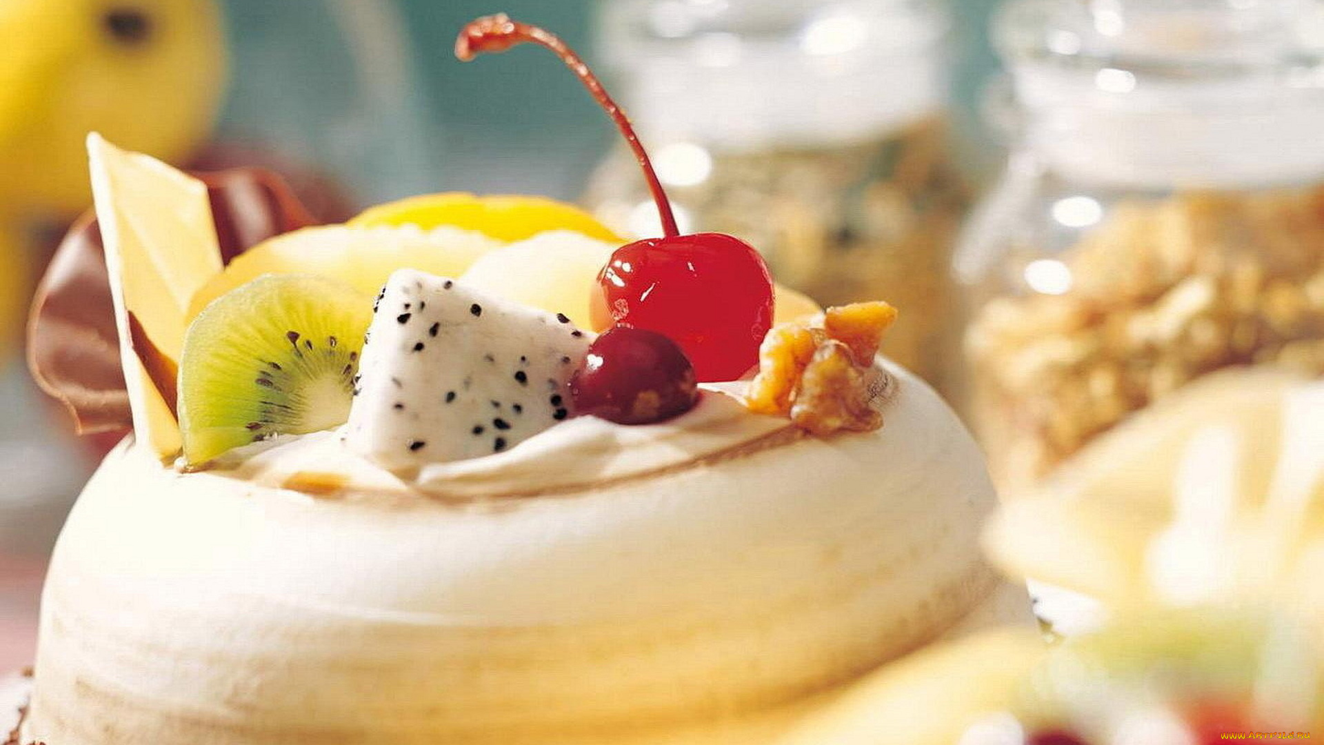 еда, торты, торт, вишня