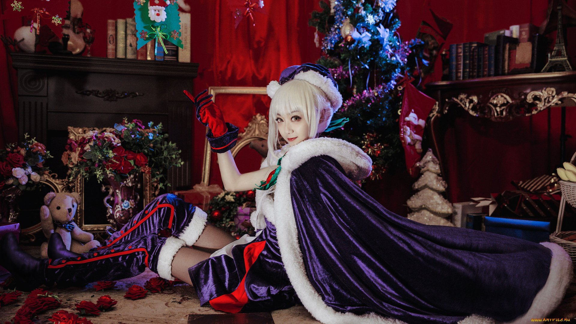 девушки, -, снегурочки, косплей, cosplay