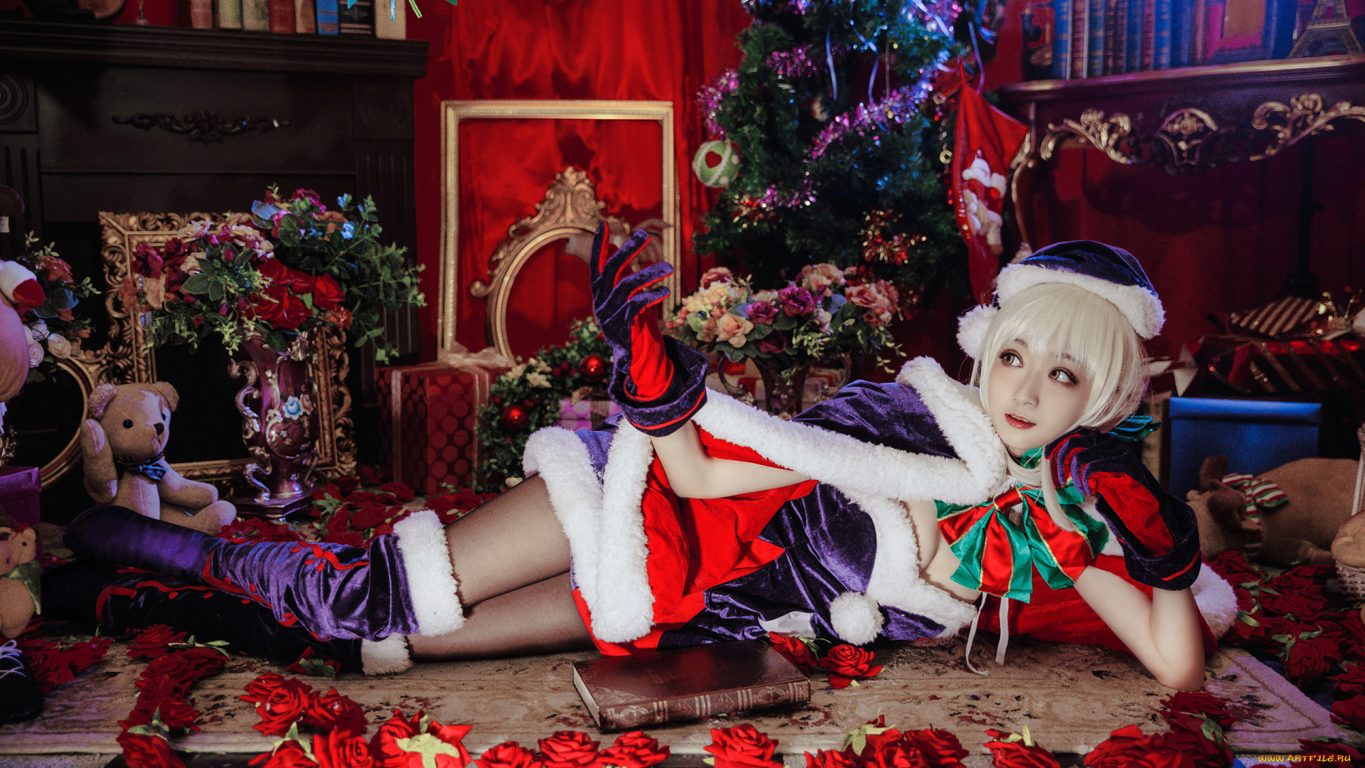 девушки, -, снегурочки, косплей, cosplay