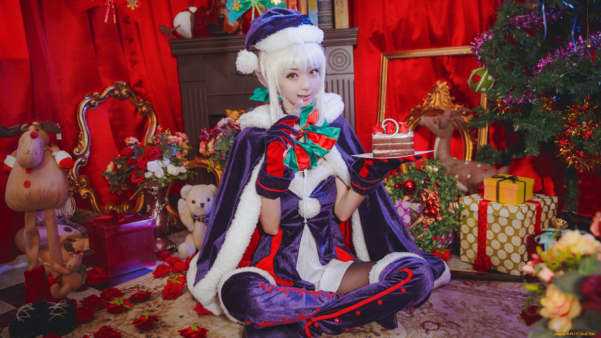 девушки, -, снегурочки, косплей, cosplay