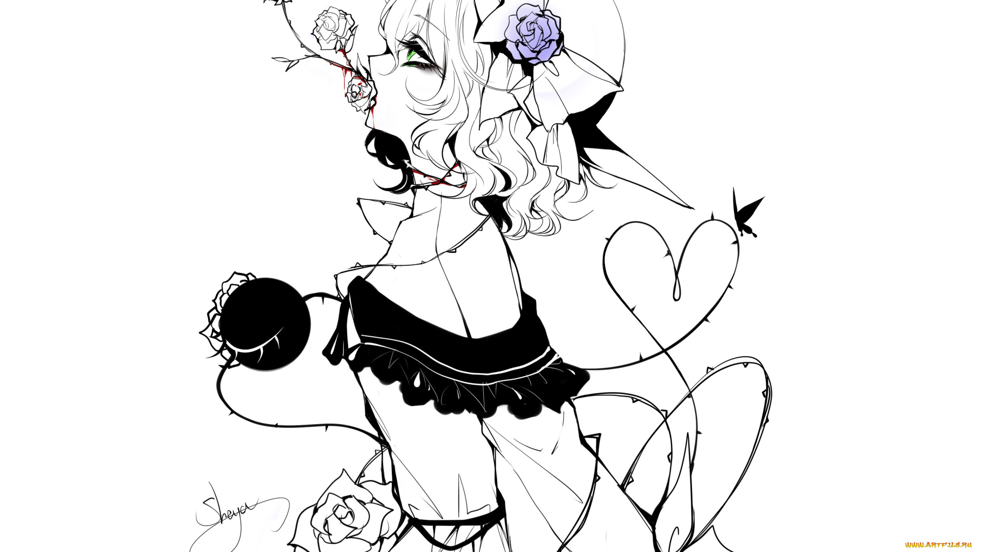 sheya, аниме, touhou, девушка