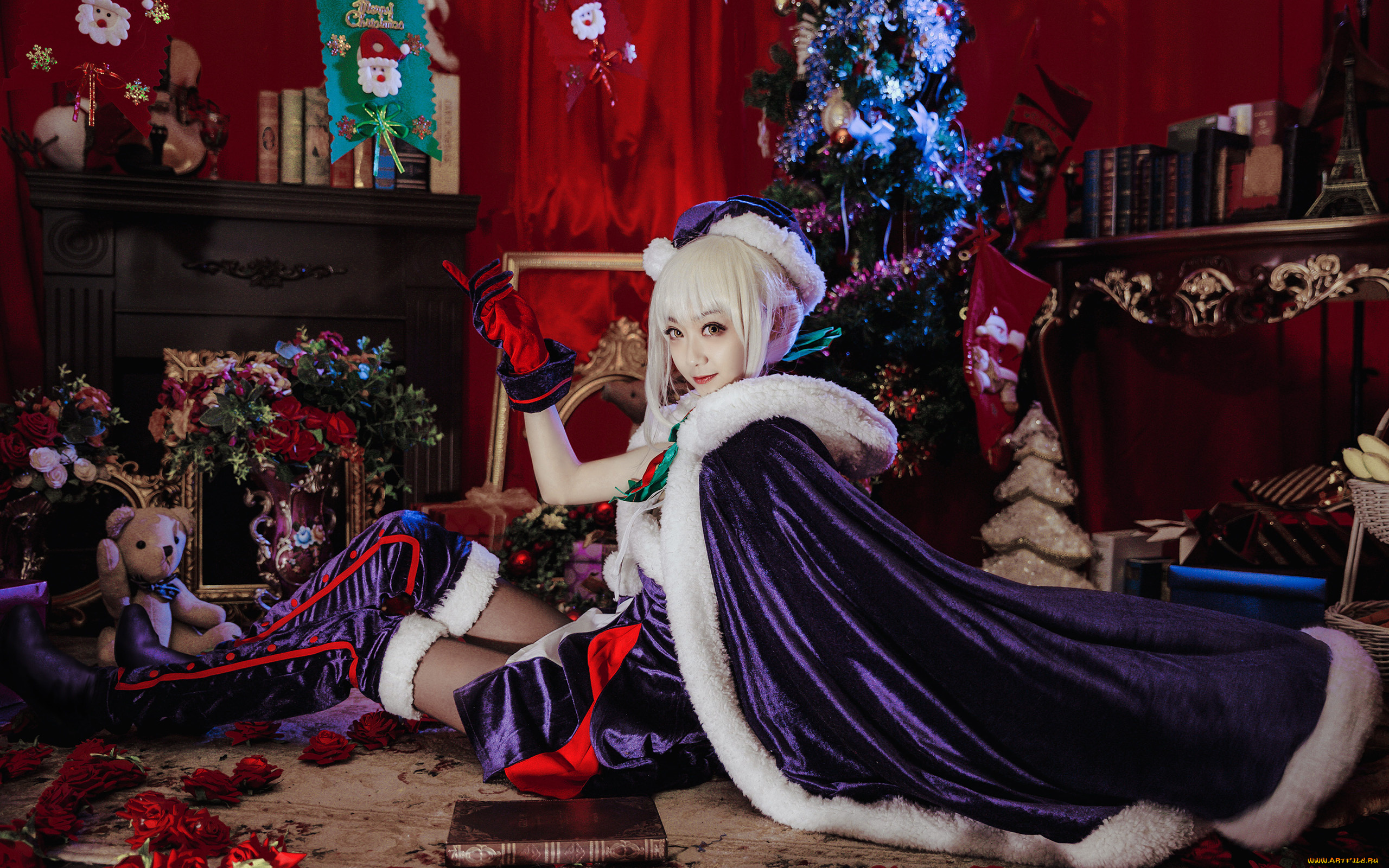 девушки, -, снегурочки, косплей, cosplay