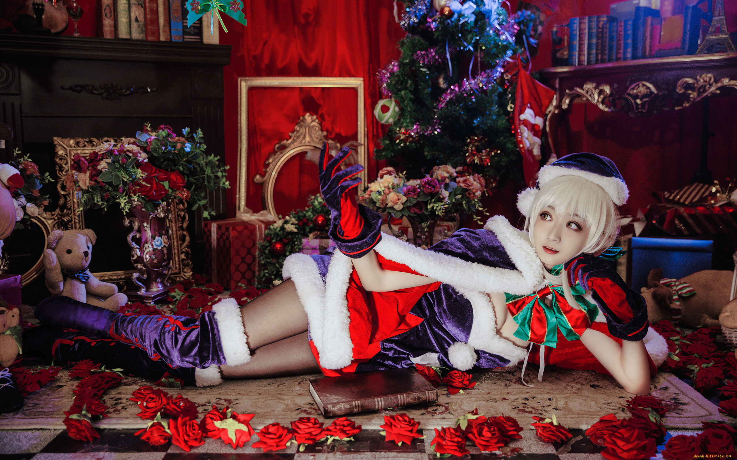 девушки, -, снегурочки, косплей, cosplay