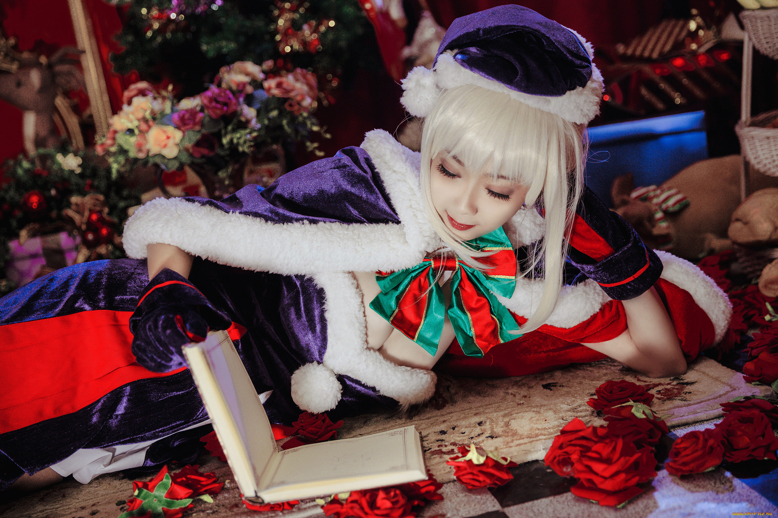 девушки, -, снегурочки, косплей, cosplay