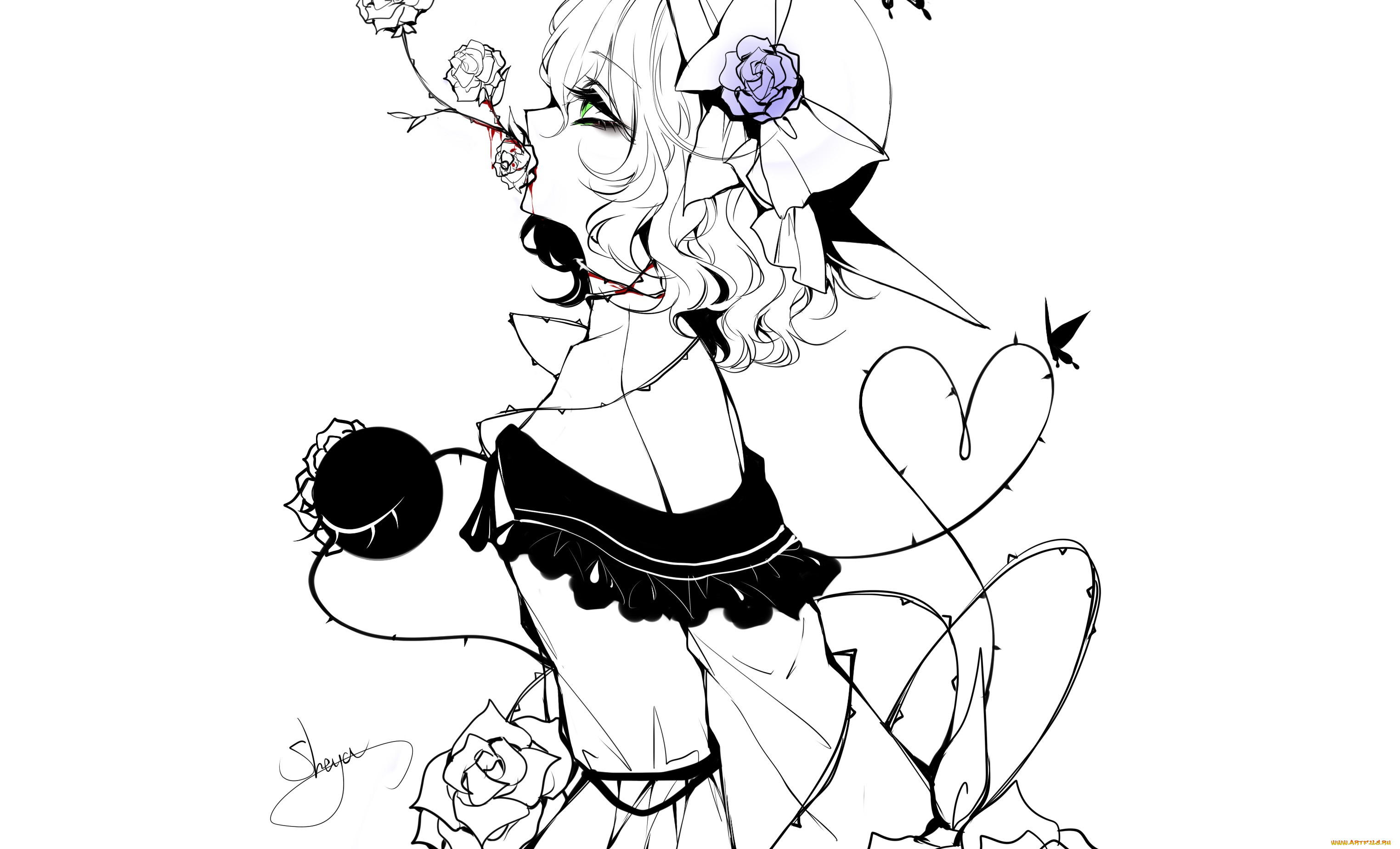 sheya, аниме, touhou, девушка