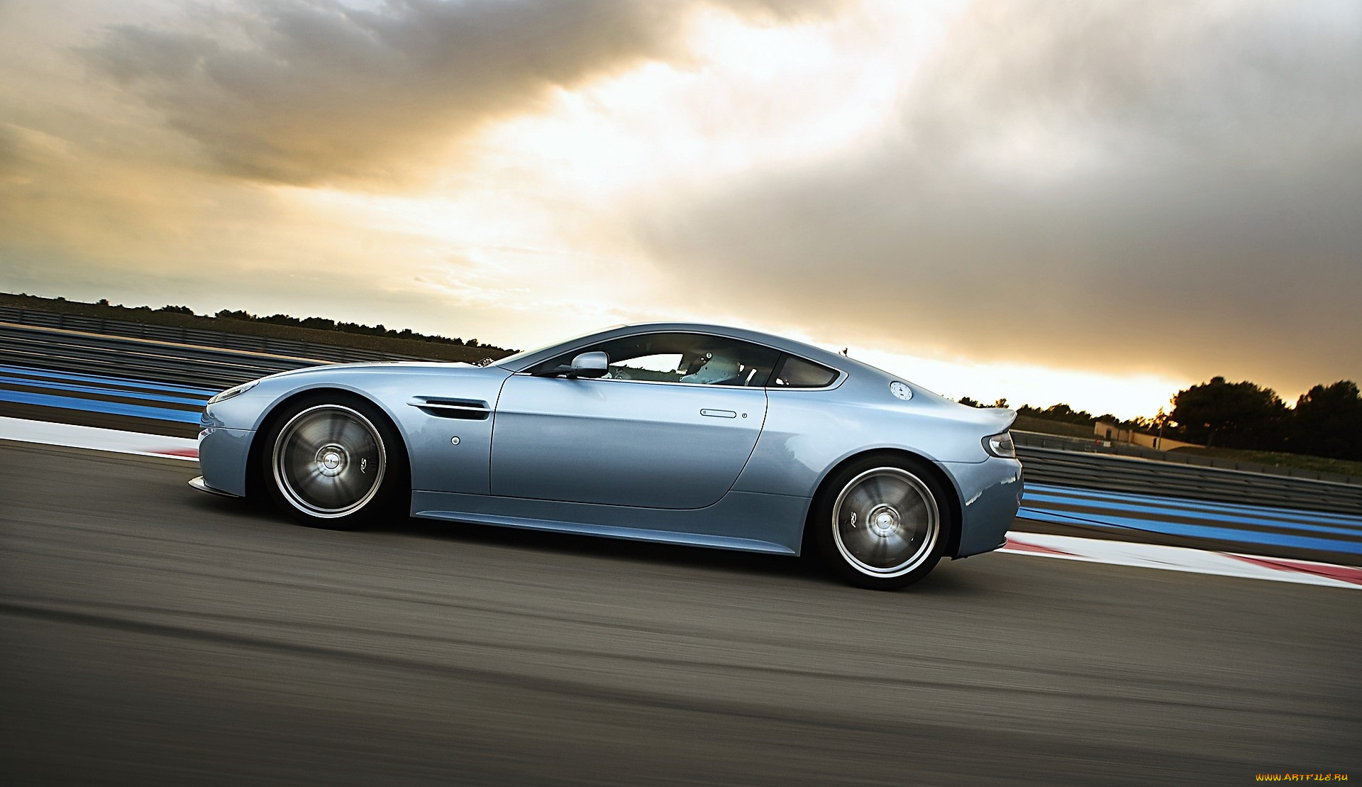 автомобили, aston, martin, голубой, дорога