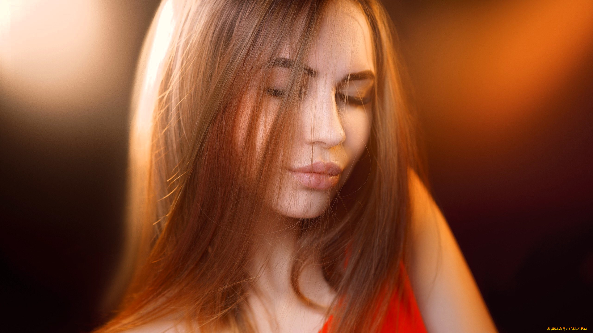 девушки, -, лица, , портреты, рыжая, лицо