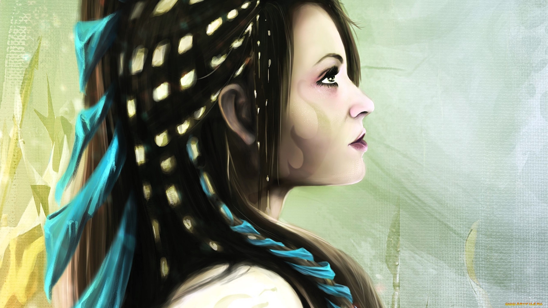 рисованное, люди, девушка, лицо