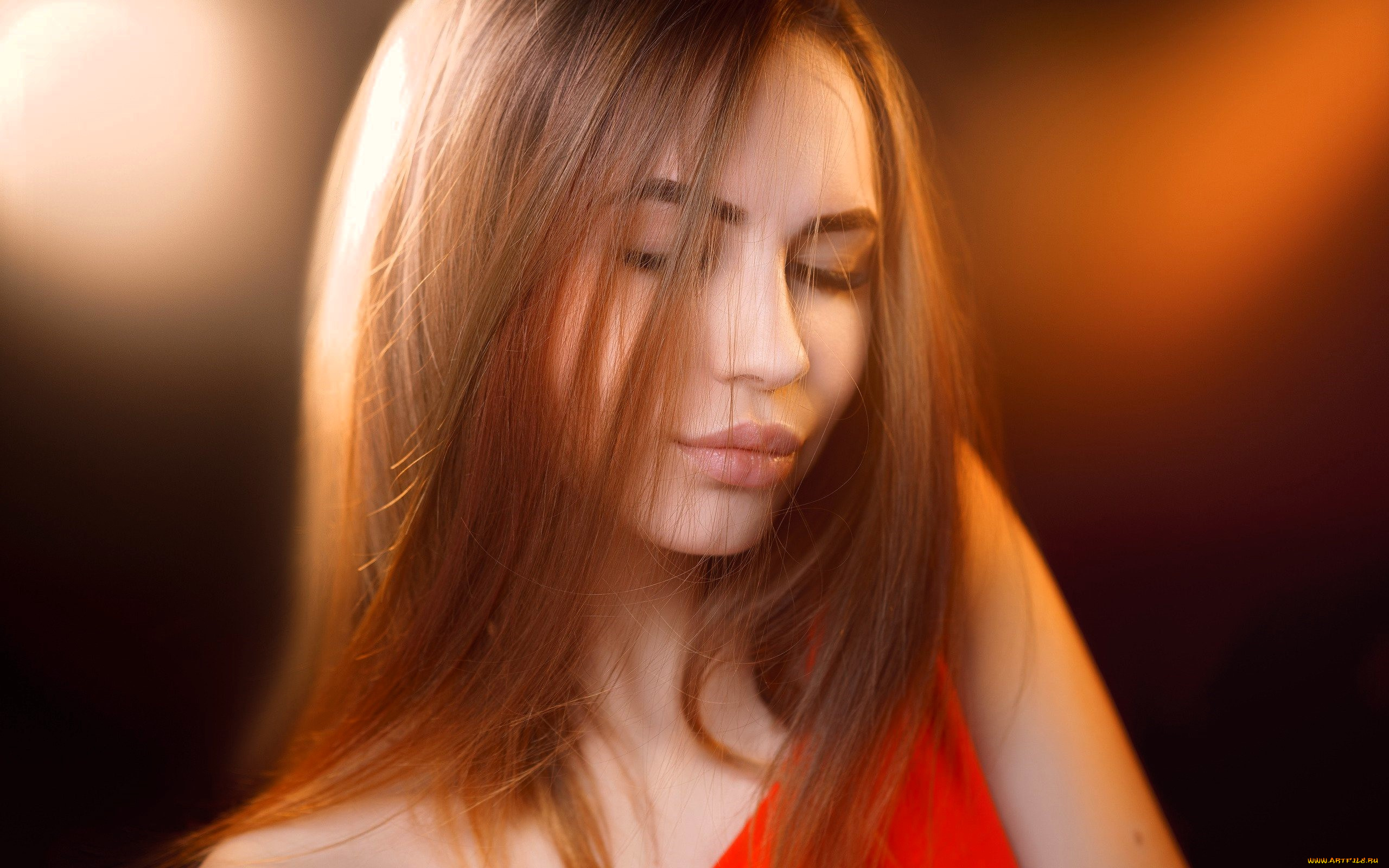 девушки, -, лица, , портреты, рыжая, лицо