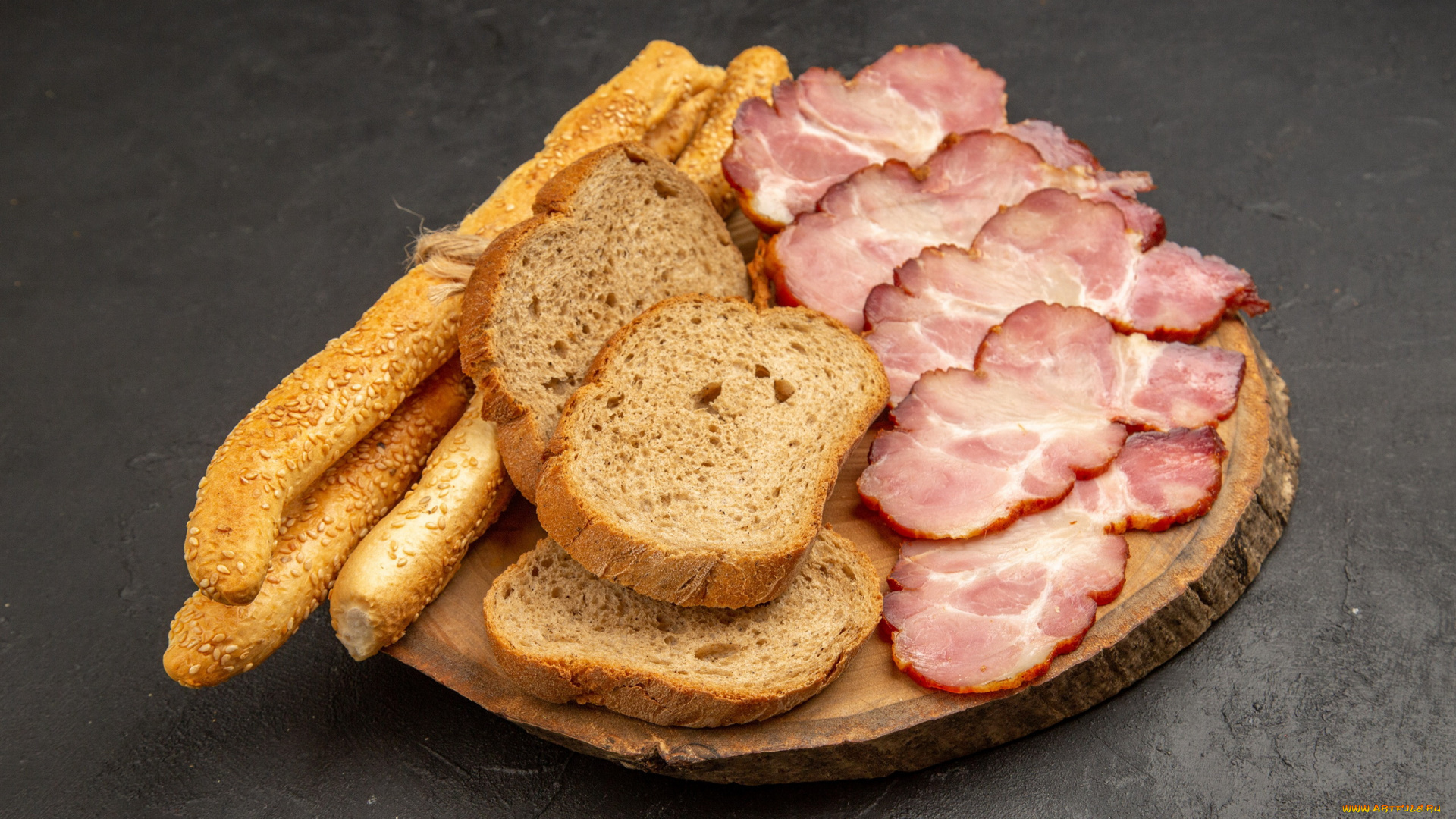 еда, колбасные, изделия, ветчина, хлебные, палочки, кунжут, ломтики, хлеб