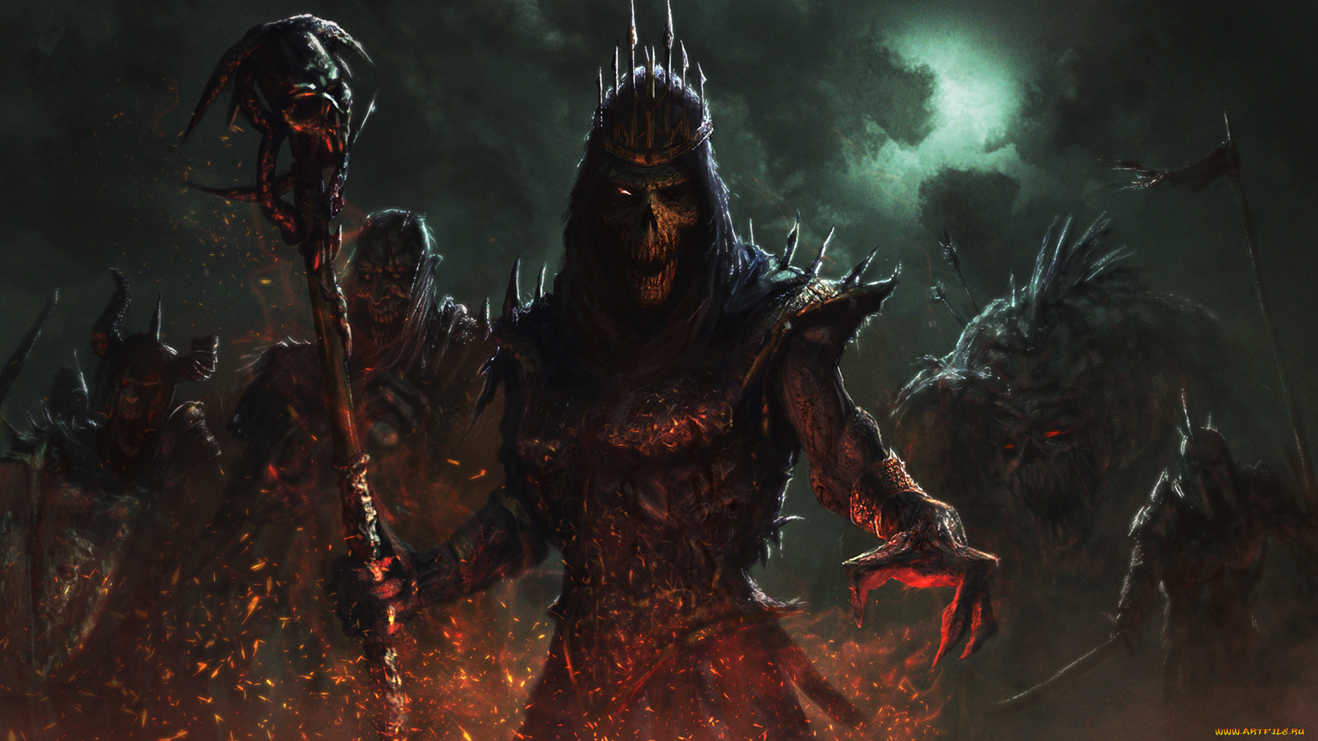 фэнтези, нежить, тьма, король, мертвецы