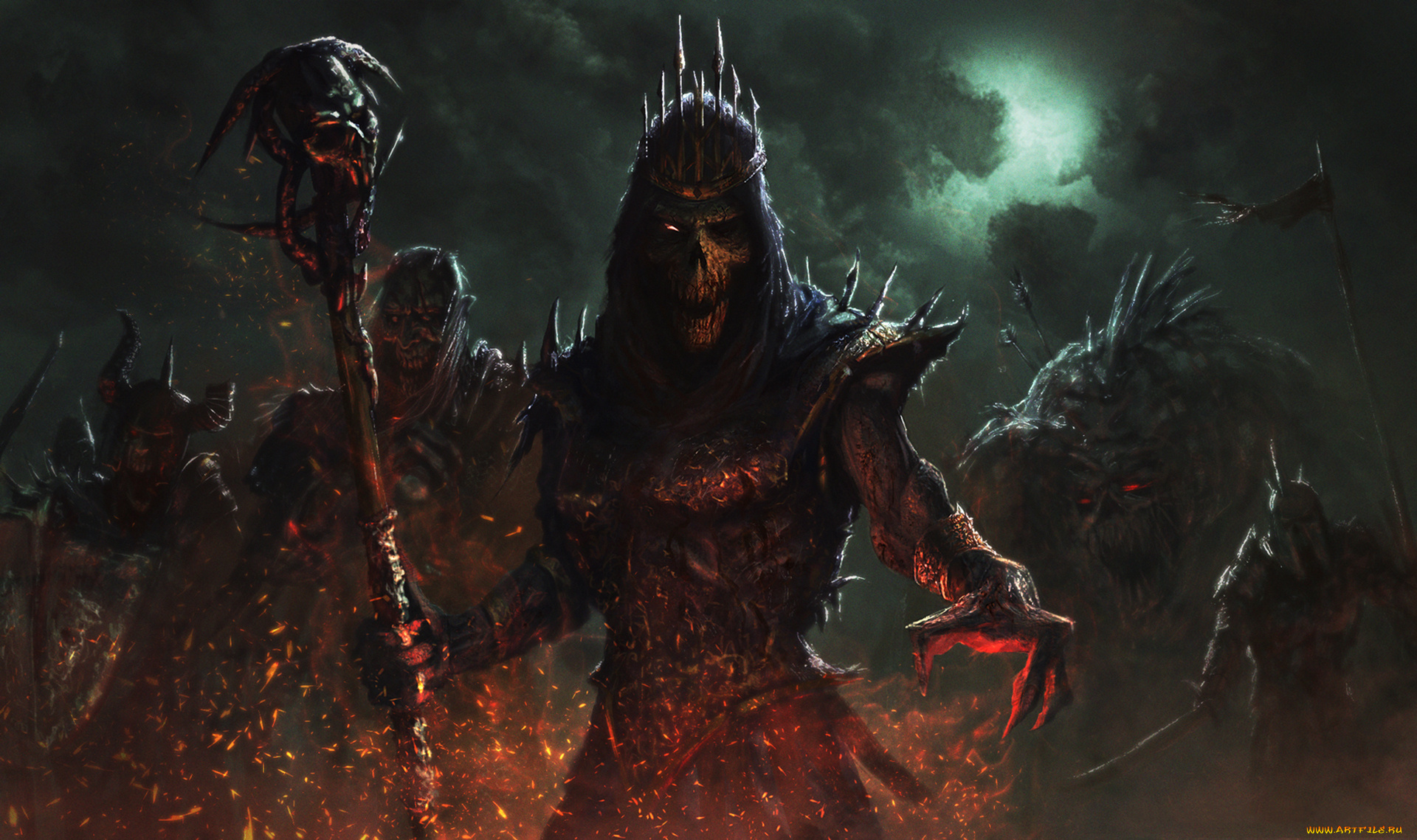 фэнтези, нежить, тьма, король, мертвецы