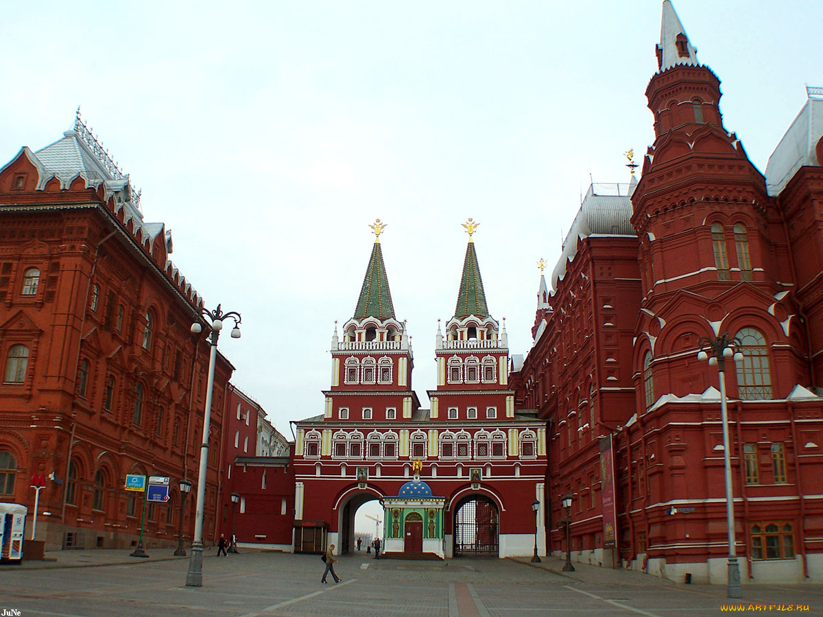 москва, воскресенские, врата, города, россия