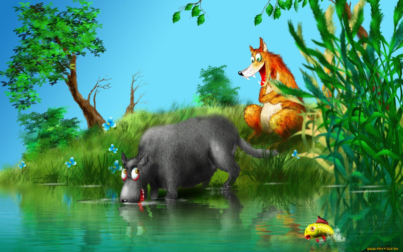 рисованные, животные