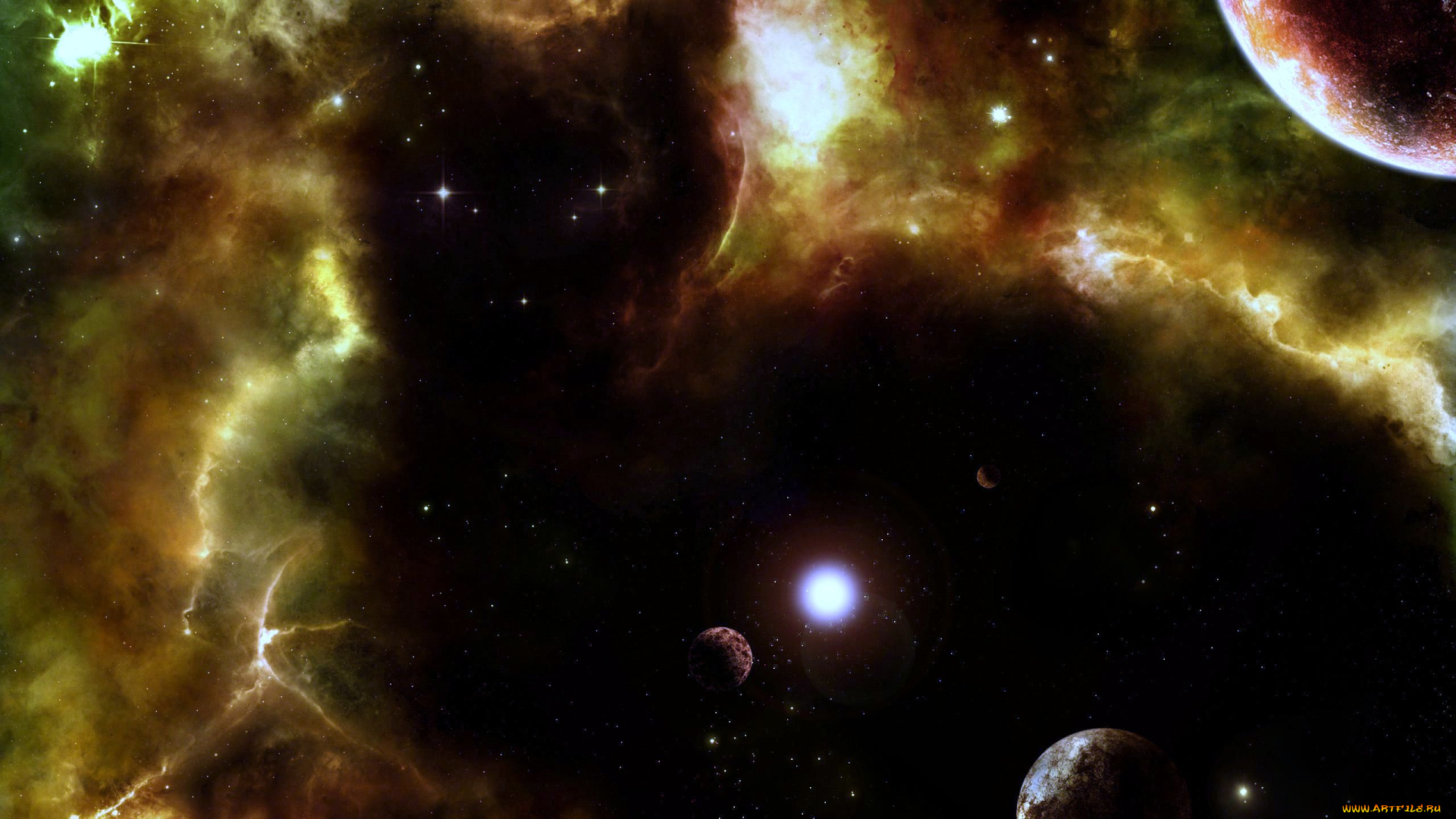 космос, галактики, туманности