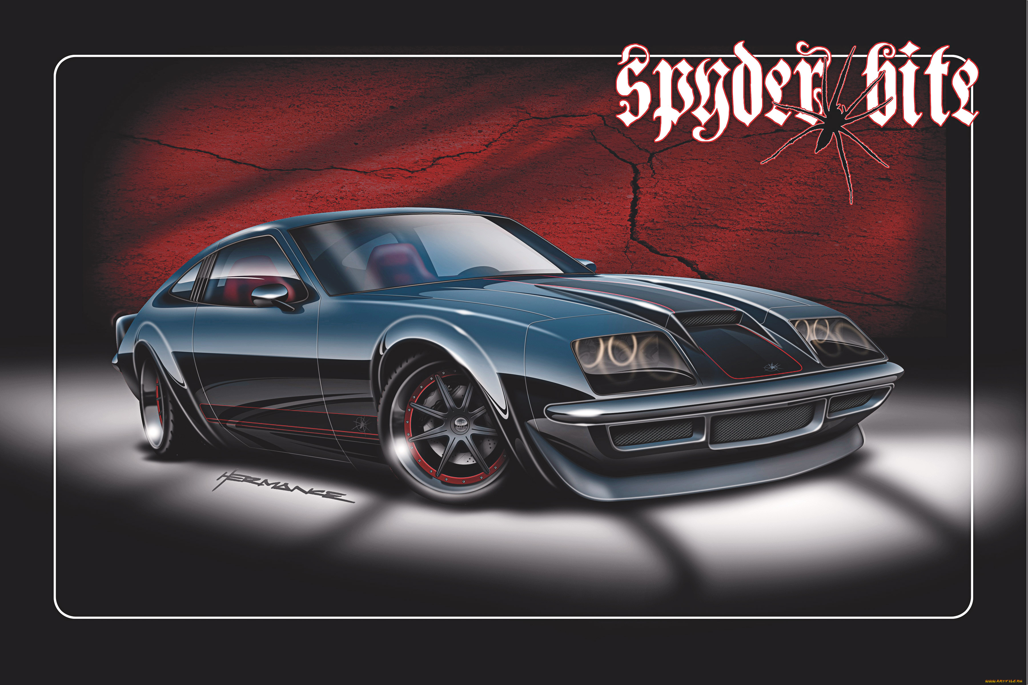 автомобили, рисованные