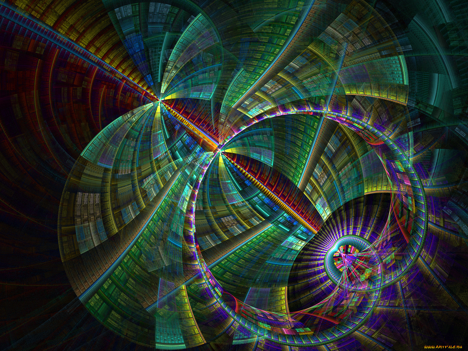 3д, графика, fractal, фракталы, узор, цвета, фон